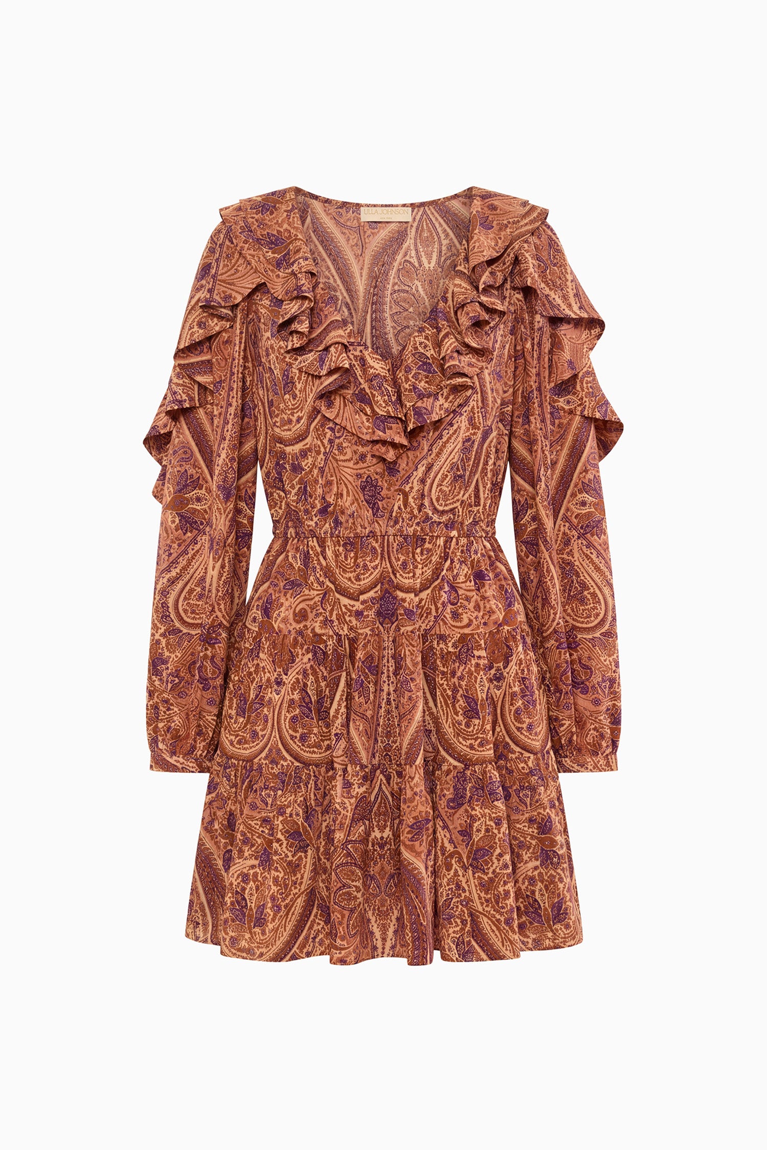 Vivi Long Sleeve Silk Mini Dress - Rosette