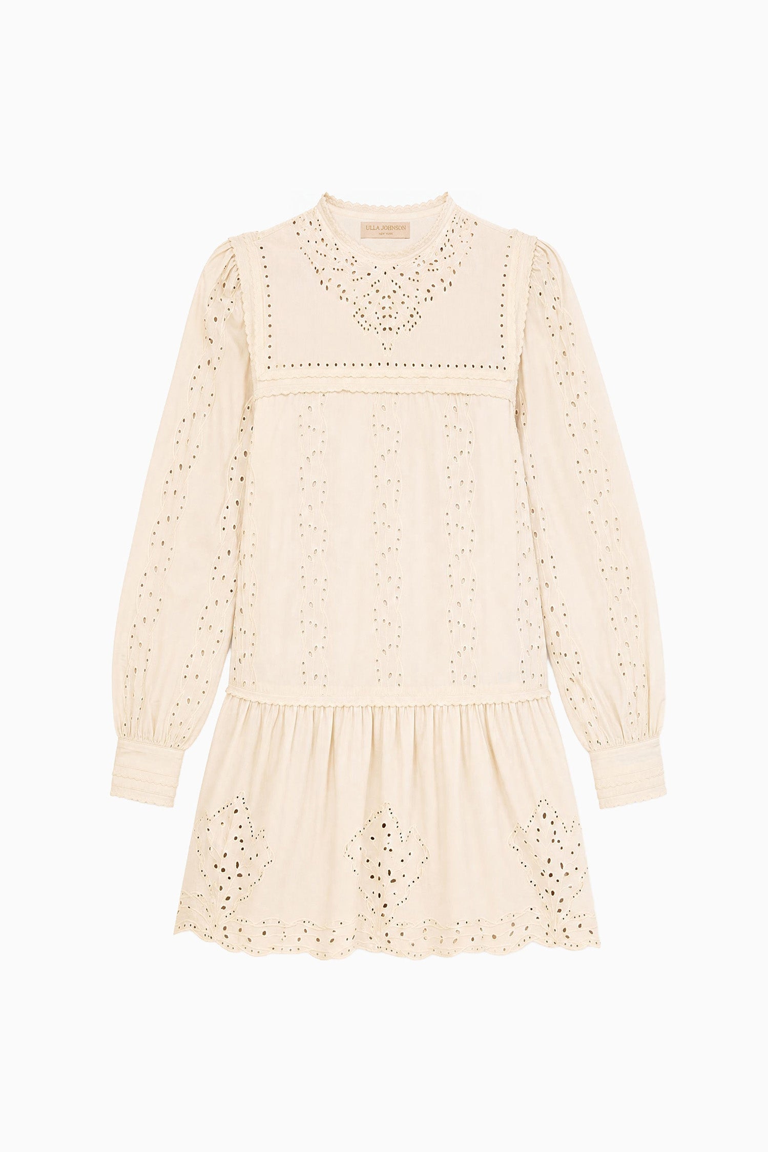 Keira LS Cotton Mini Dress - Pearled Ivory