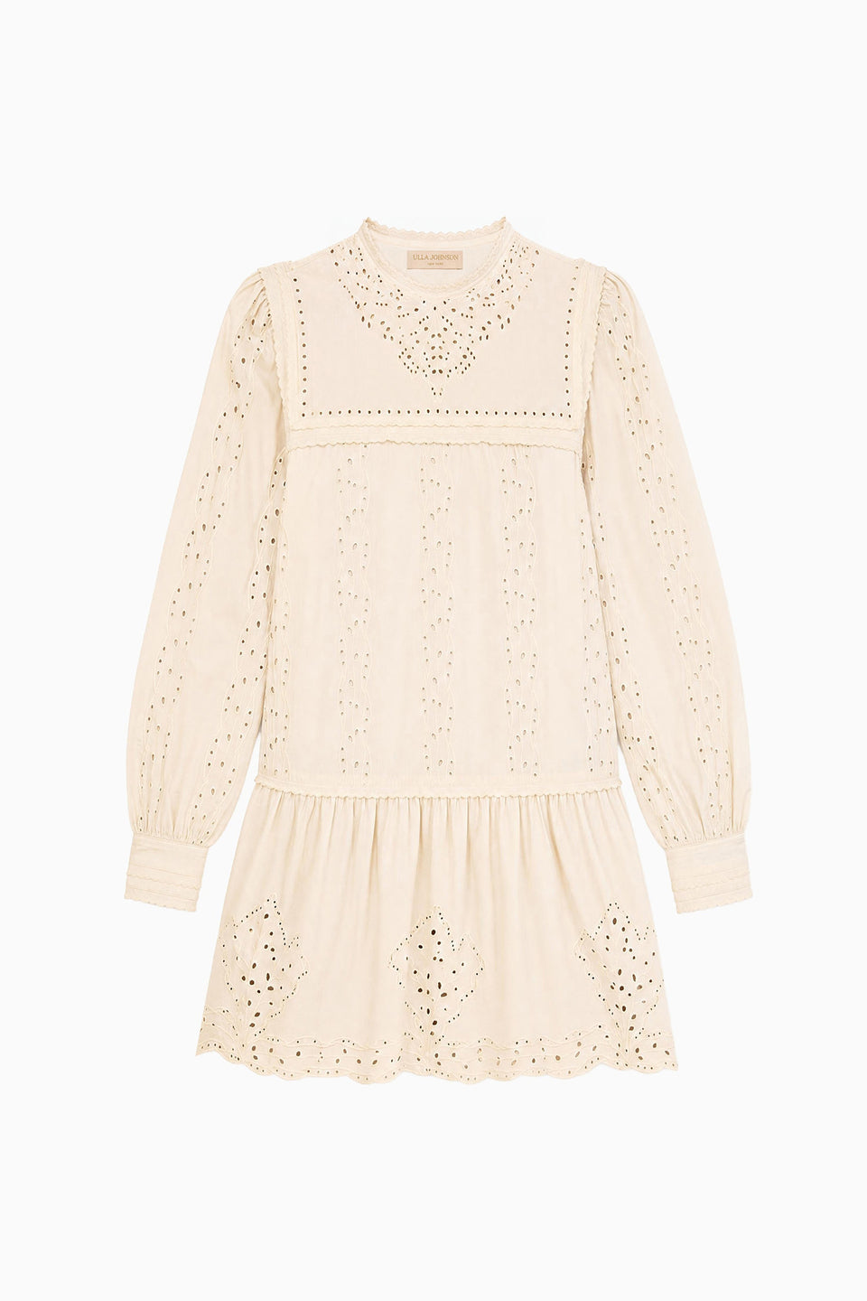 Keira LS Cotton Mini Dress - Pearled Ivory
