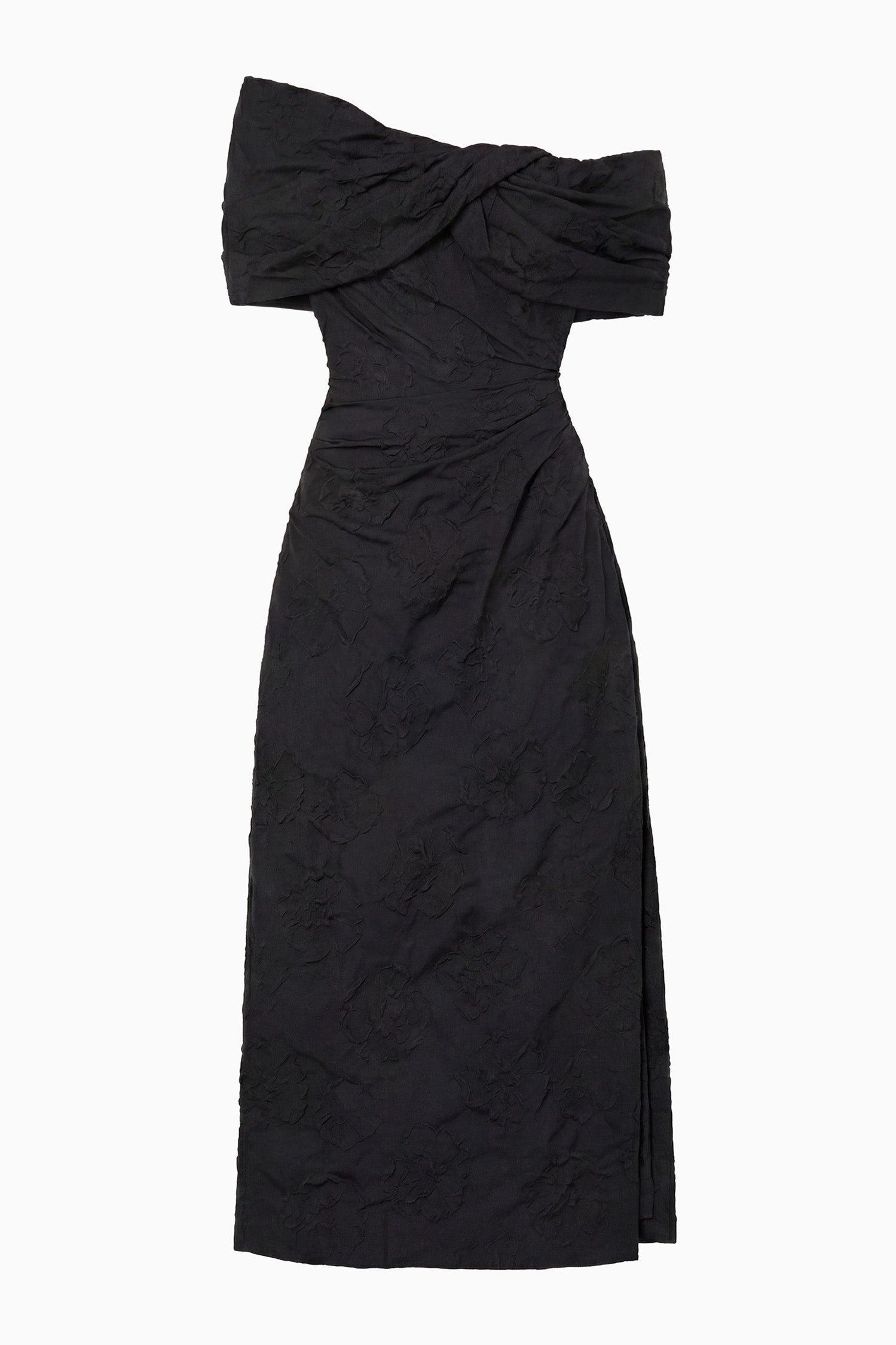 Violeta Off the Shoulder Cloque Dress - Noir