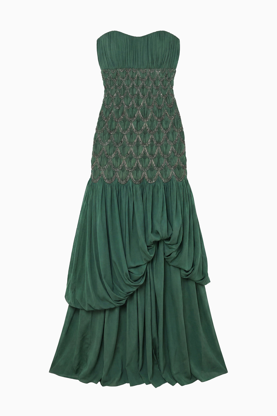 Octavine Strapless Silk Gown - Tourmaline