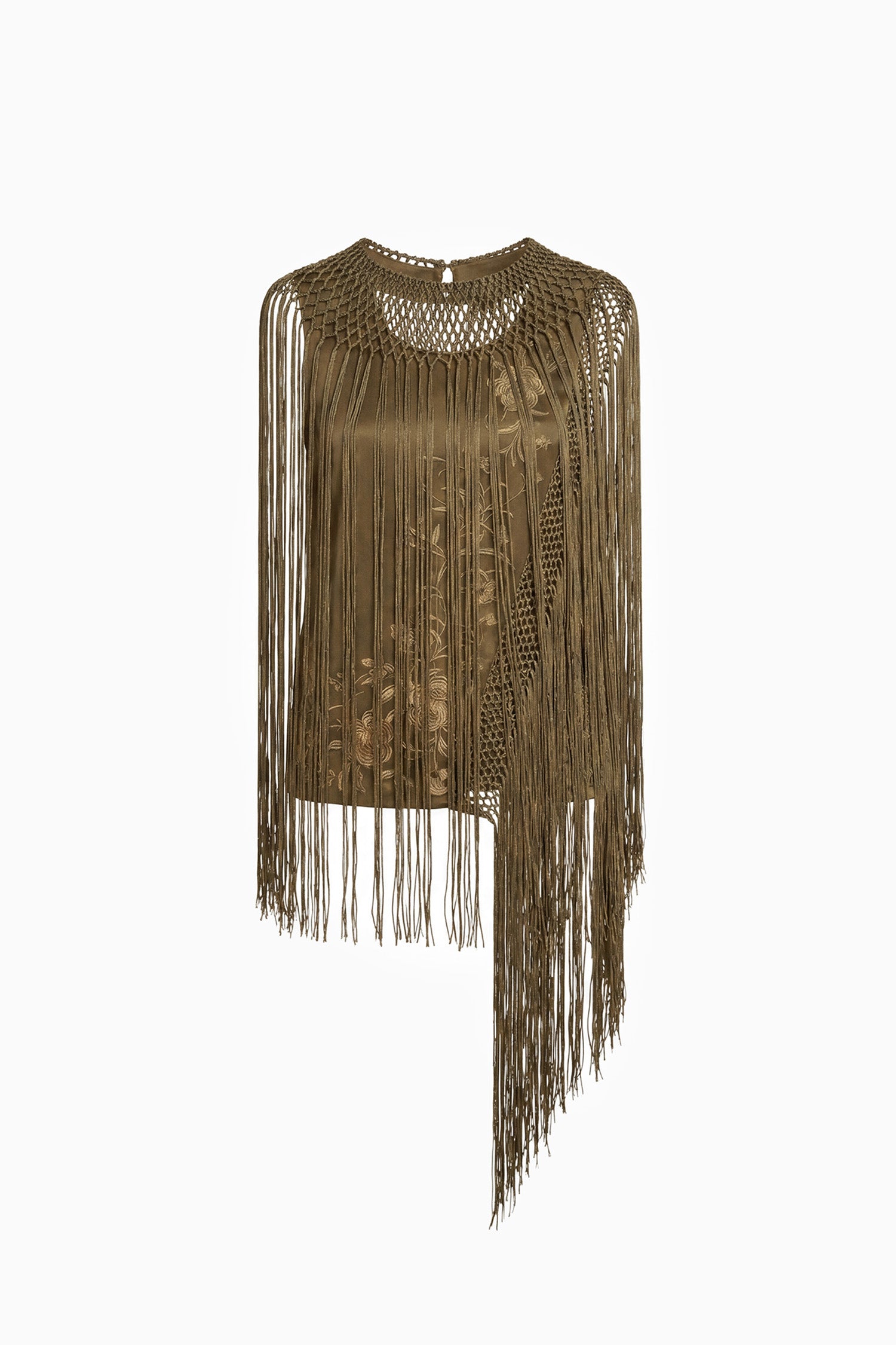 Ulla Johnson Willa Silk Fringe Top - Malachite