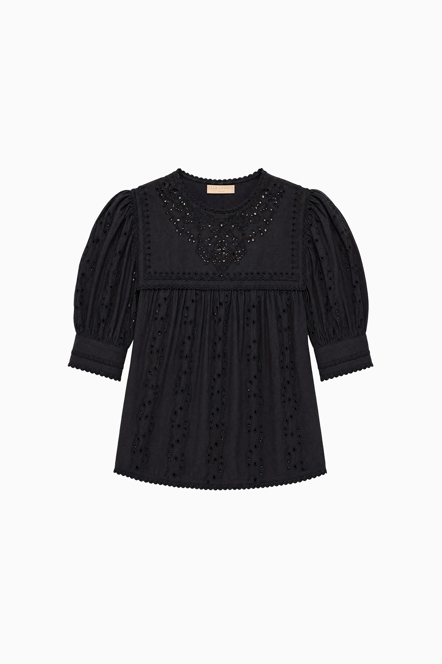 Ulla Johnson Una SS Cotton Top - Noir