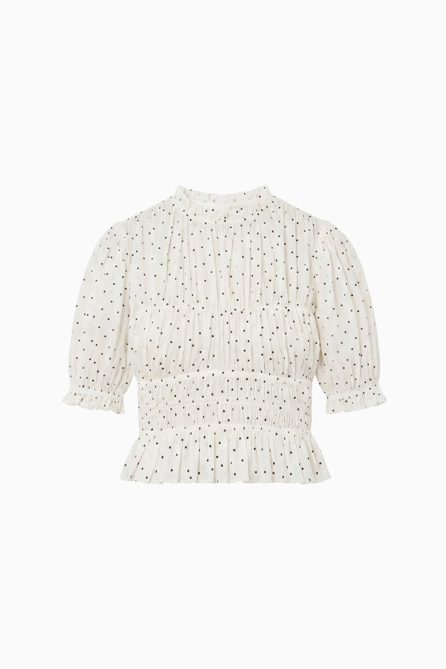 Rae Short Sleeve Cotton Top - Blanc