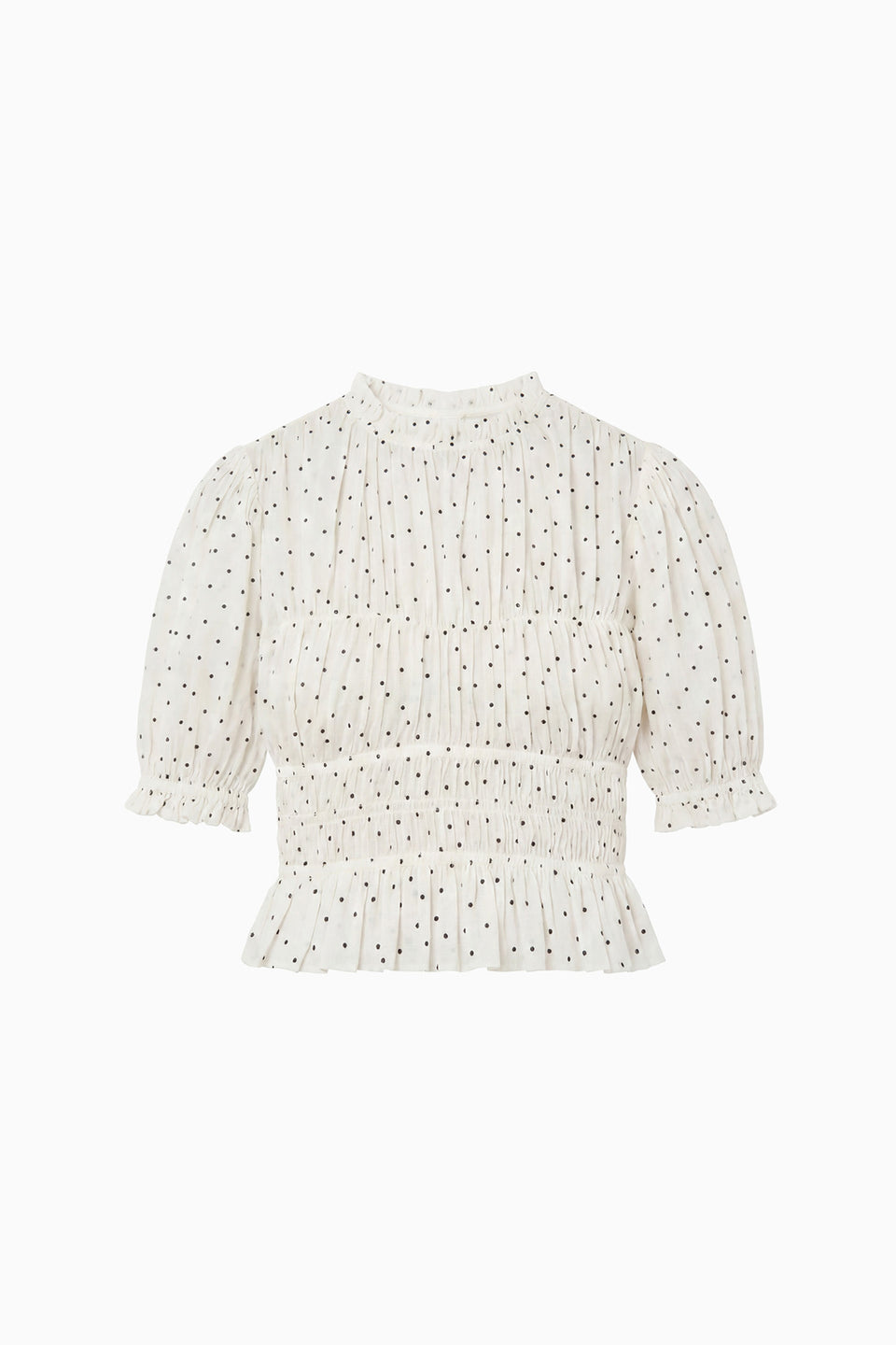 Rae Short Sleeve Cotton Top - Blanc