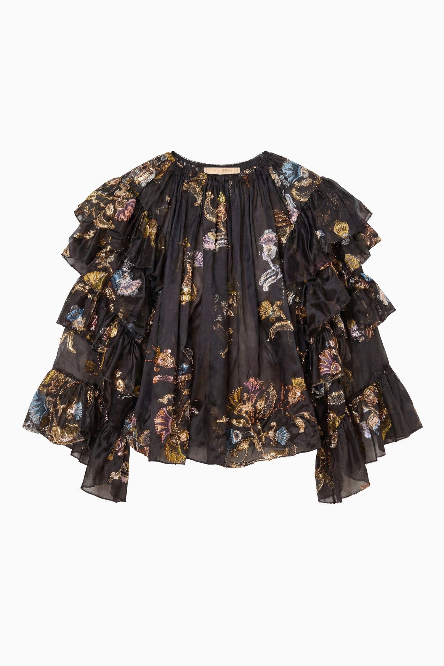Elice Ruffled Silk Blouse - Raven