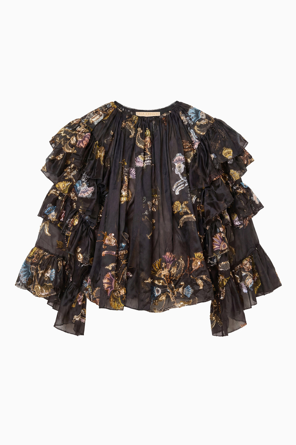 Elice Ruffled Silk Blouse - Raven