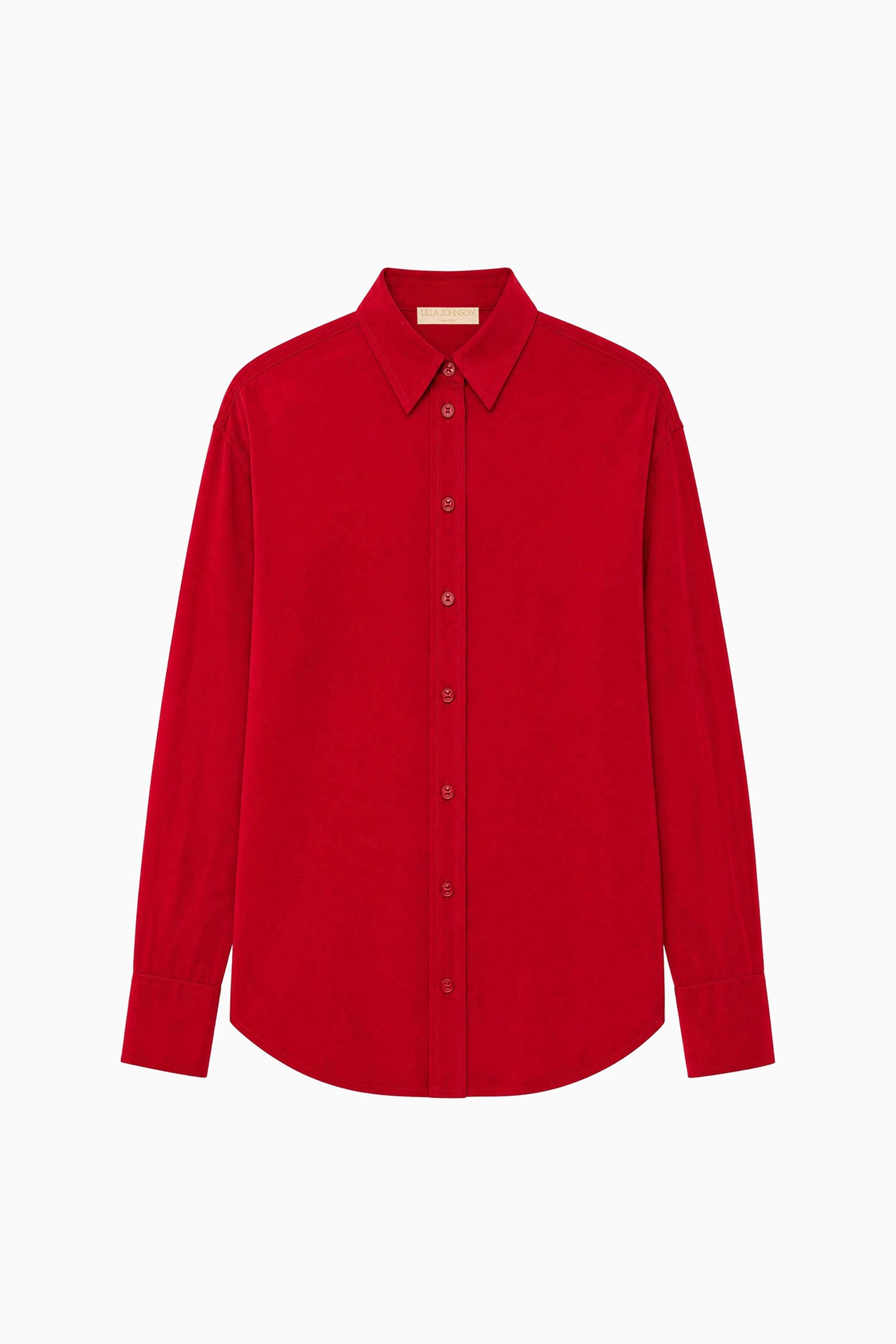 Ulla Johnson Lise Long Sleeve Silk Blouse - Cerise