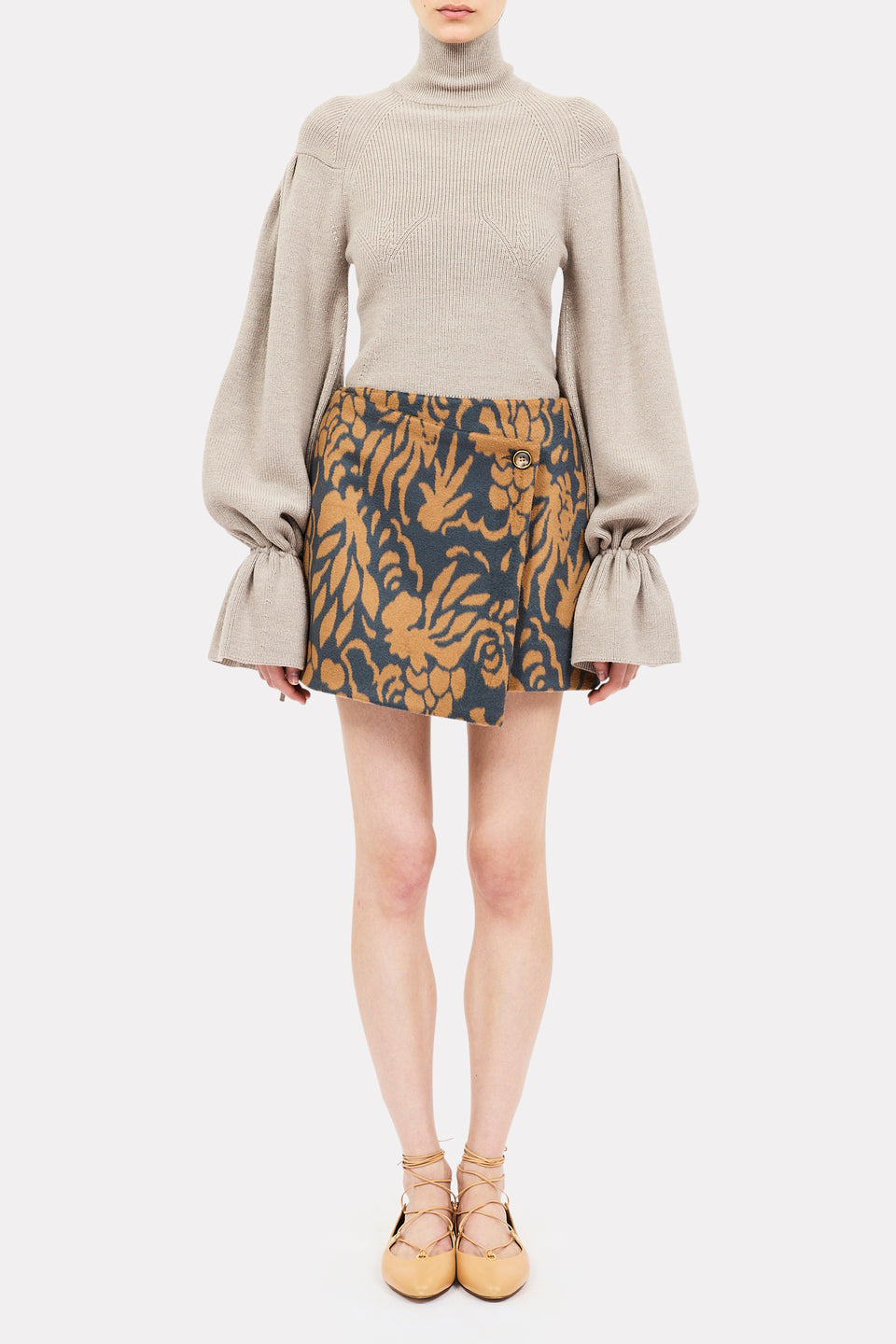 Leyla Wool Mini Skirt - Pewter