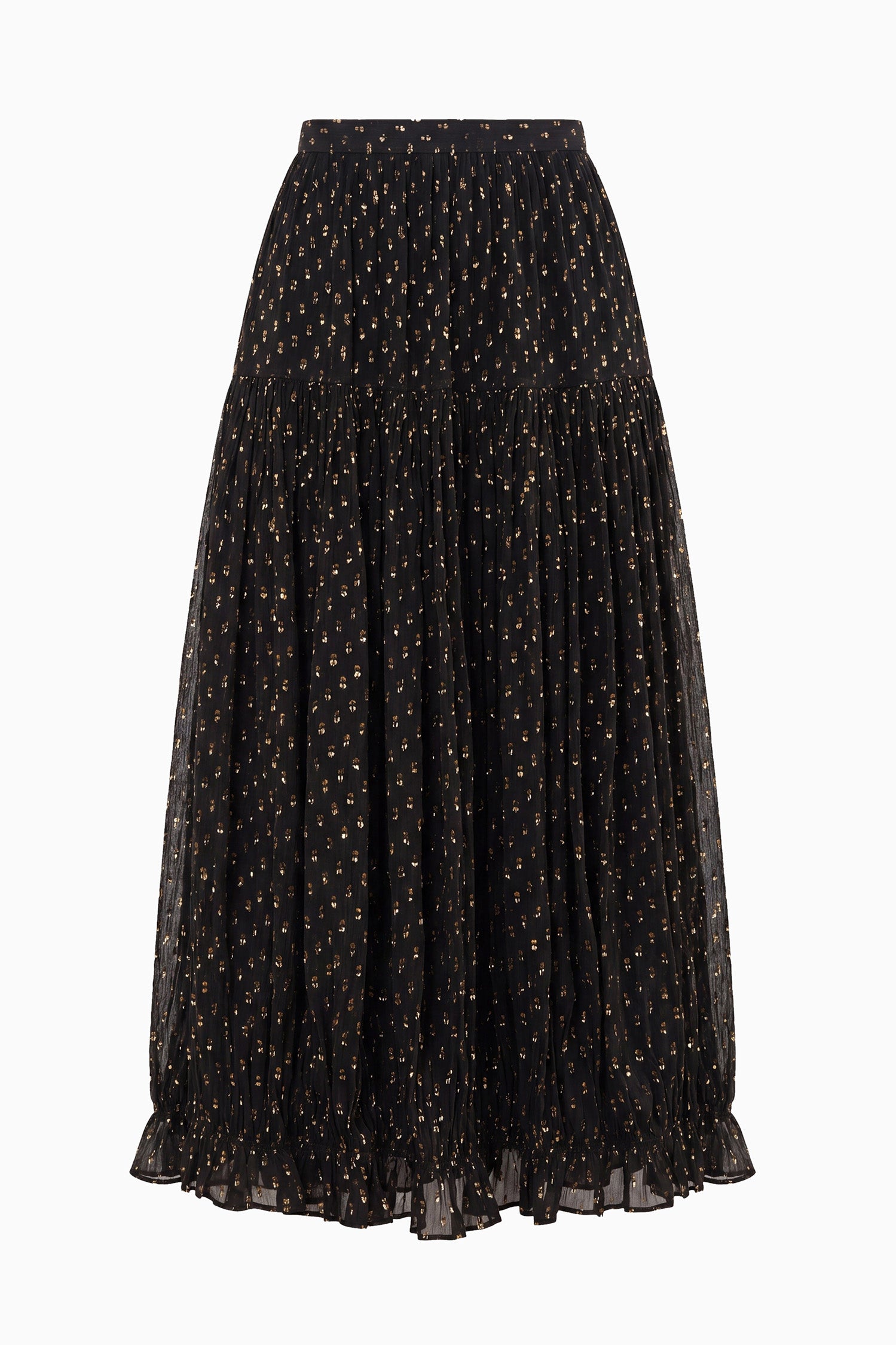 Floret Silk Skirt - Noir