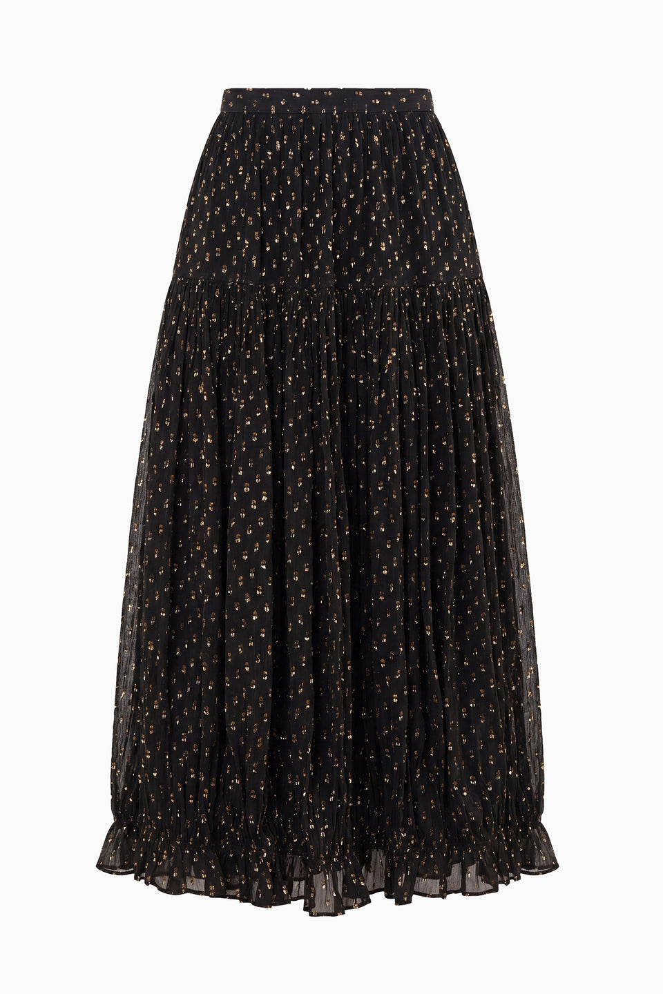 Floret Silk Skirt - Noir