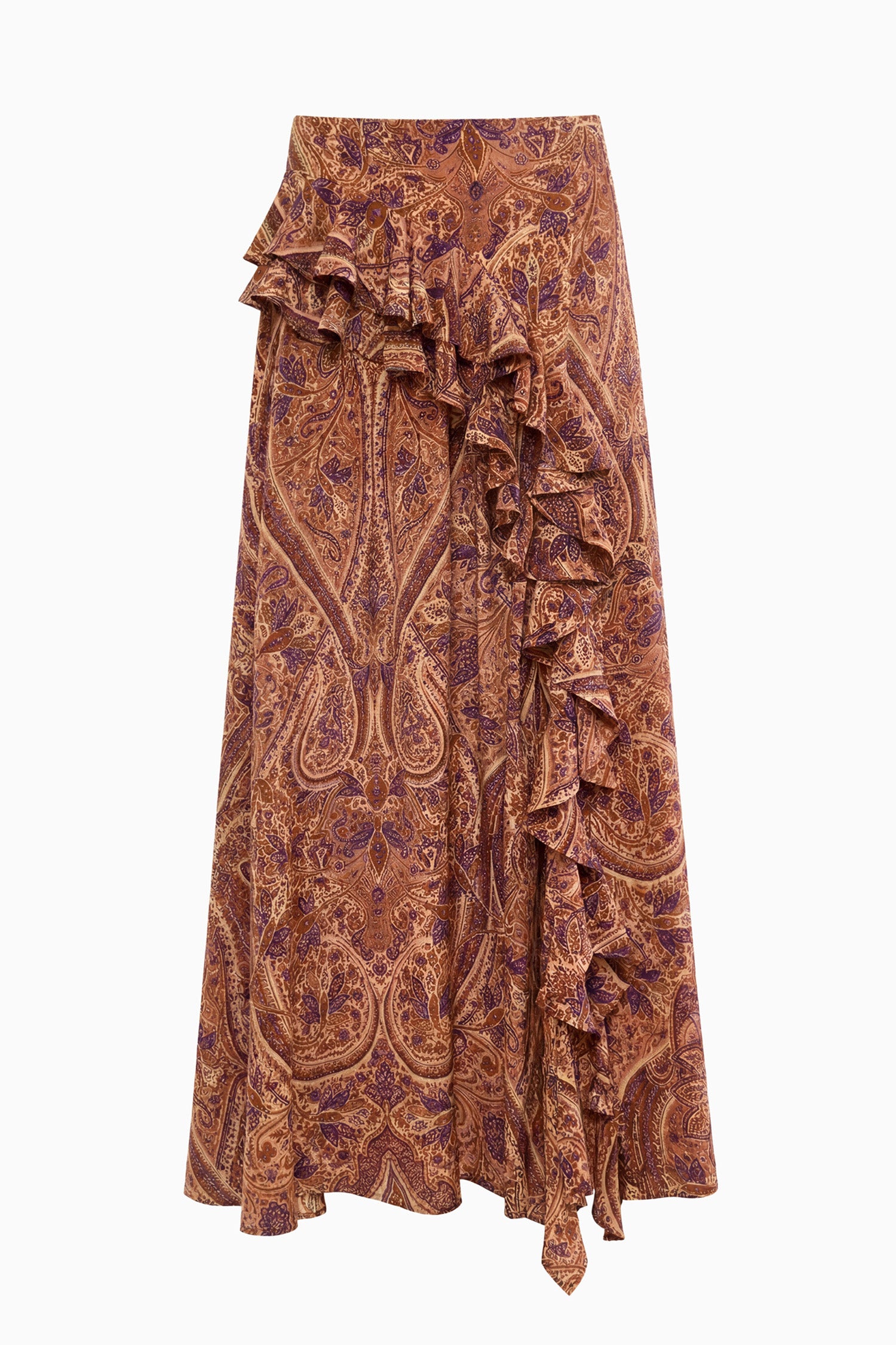 Ulla Johnson Riele Cascading Ruffle Silk Skirt - Rosette