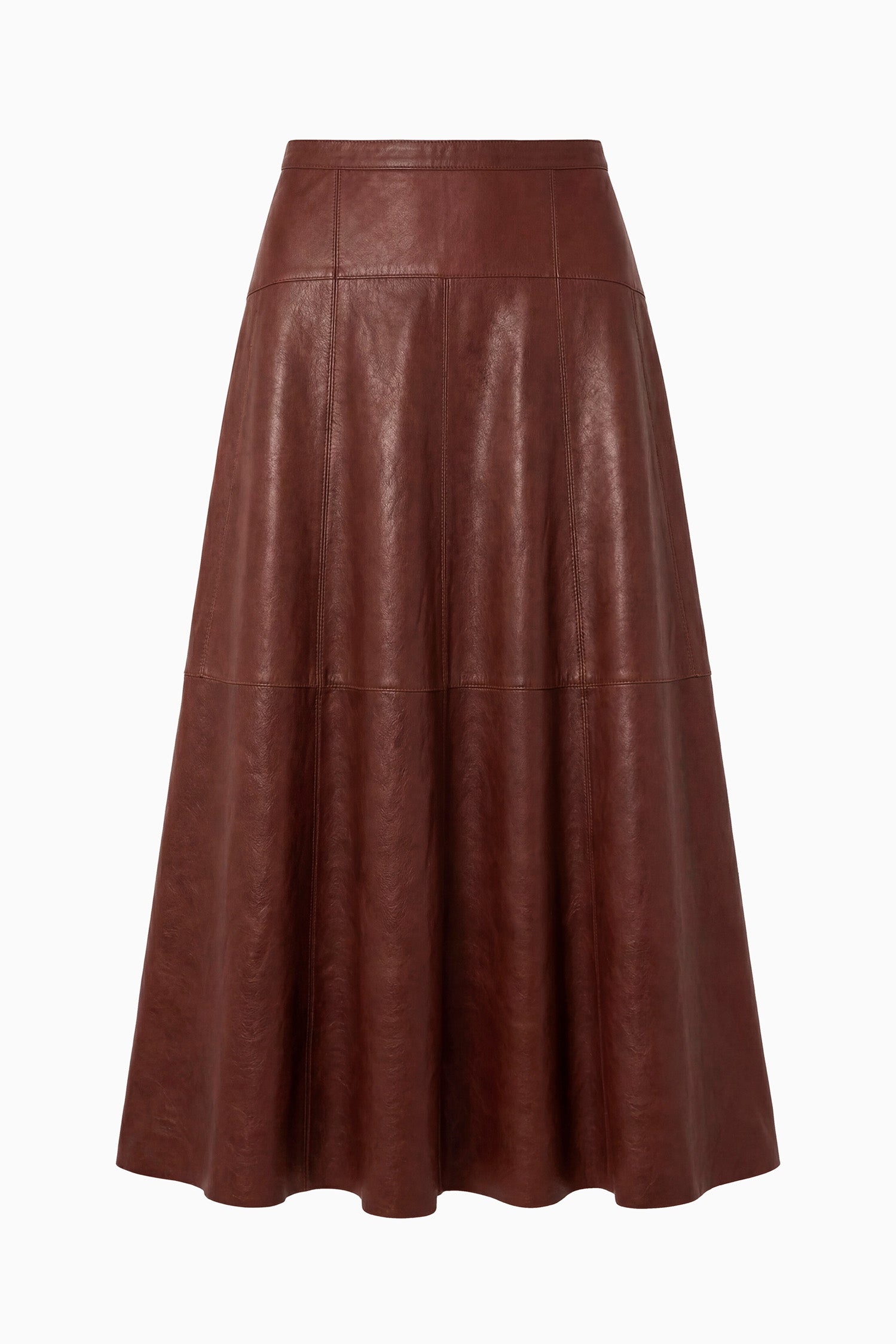 Ulla Johnson Aninda Leather Midi Skirt - Cognac