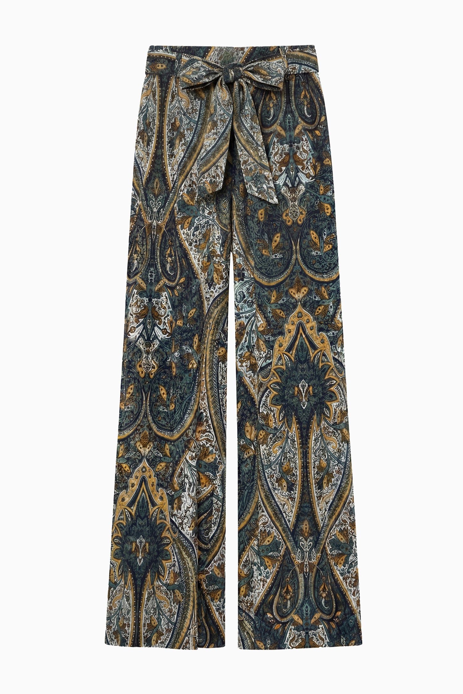 Ulla Johnson Sawyer Wide Leg Silk Pant - Prussian