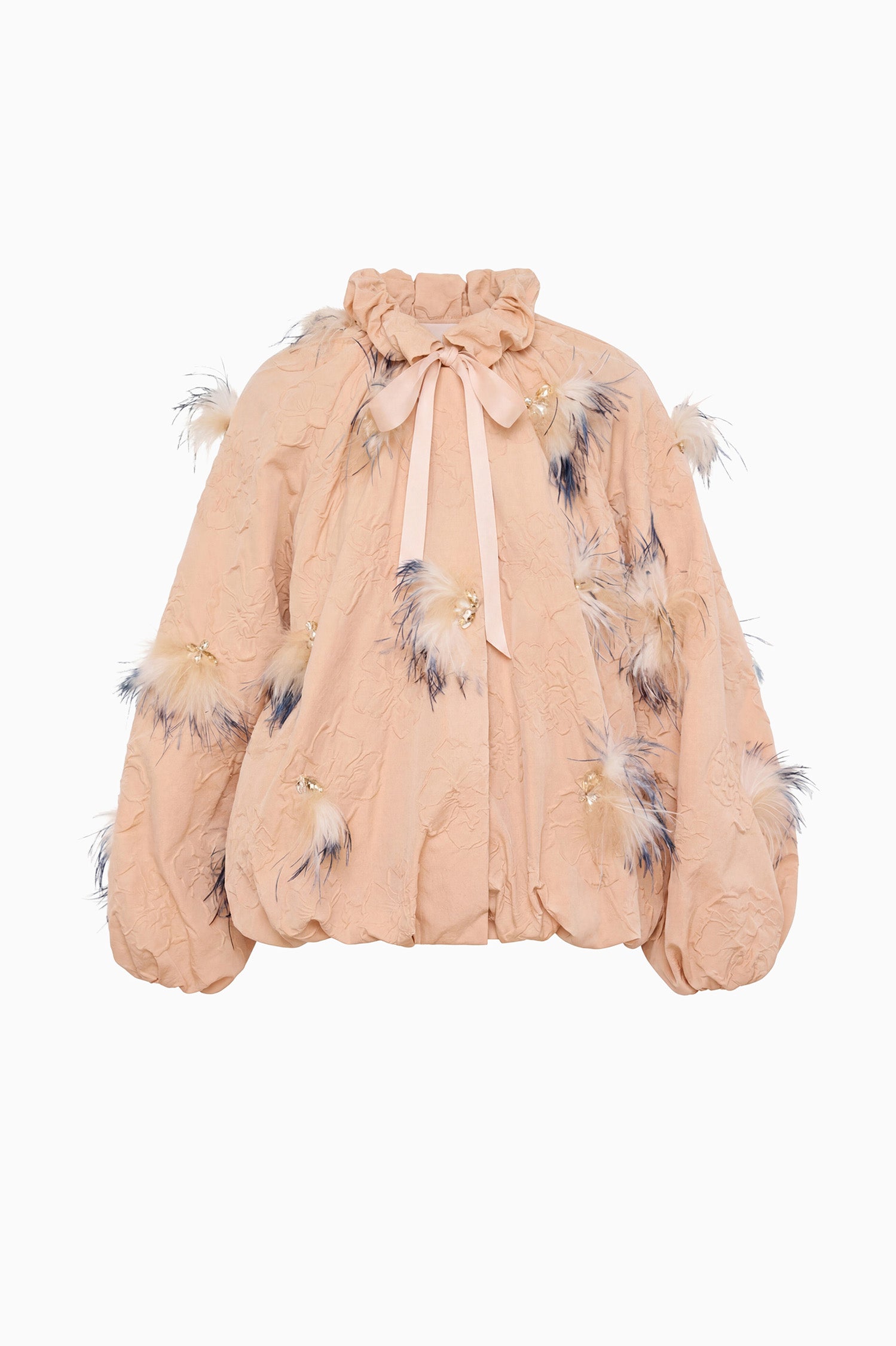 Roux Nylon Jacket with Embellishments - Almond