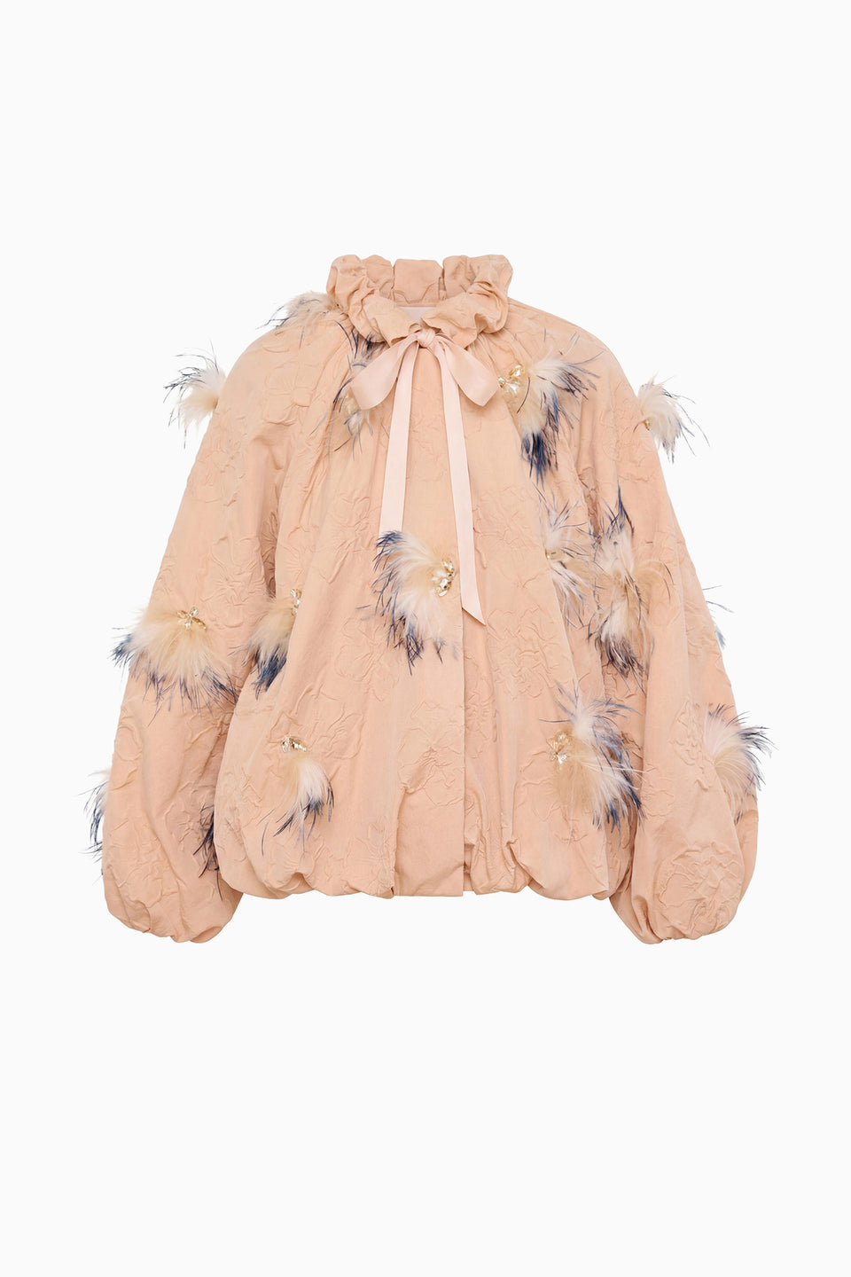 Roux Nylon Jacket with Embellishments - Almond