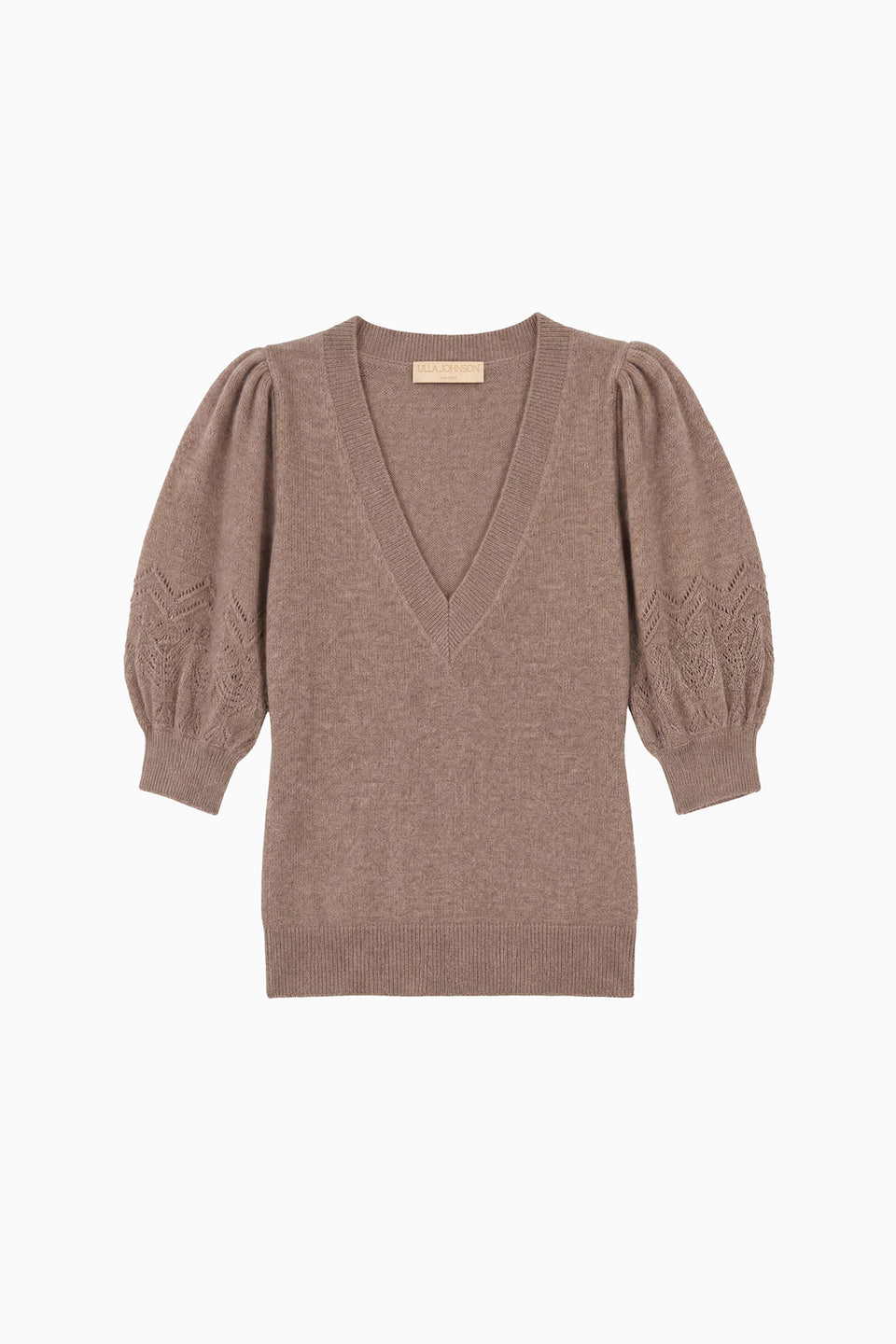 Reina Puff Cashmere Top - Driftwood