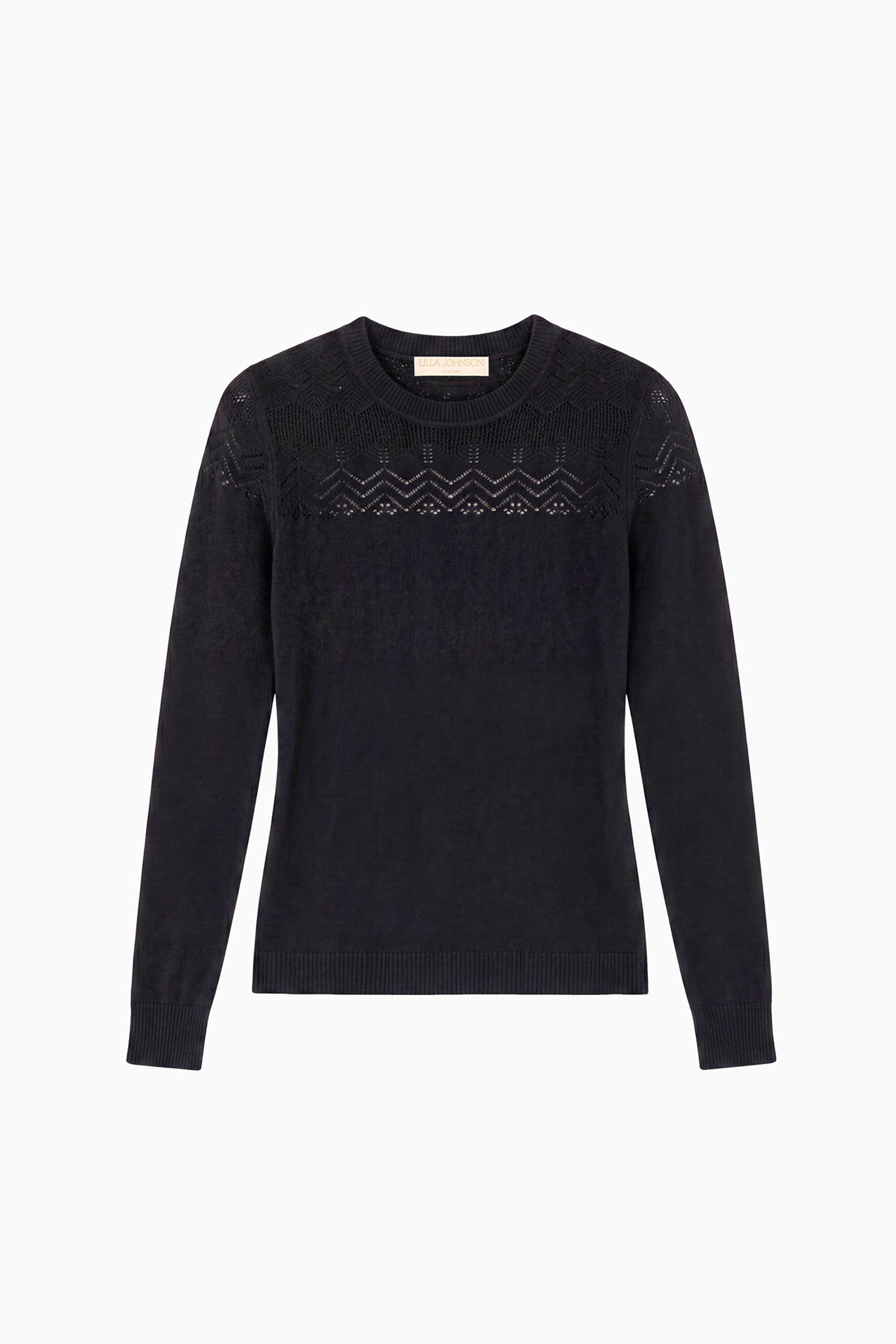 Ulla Johnson Emelie Long Sleeve Cashmere Top - Noir