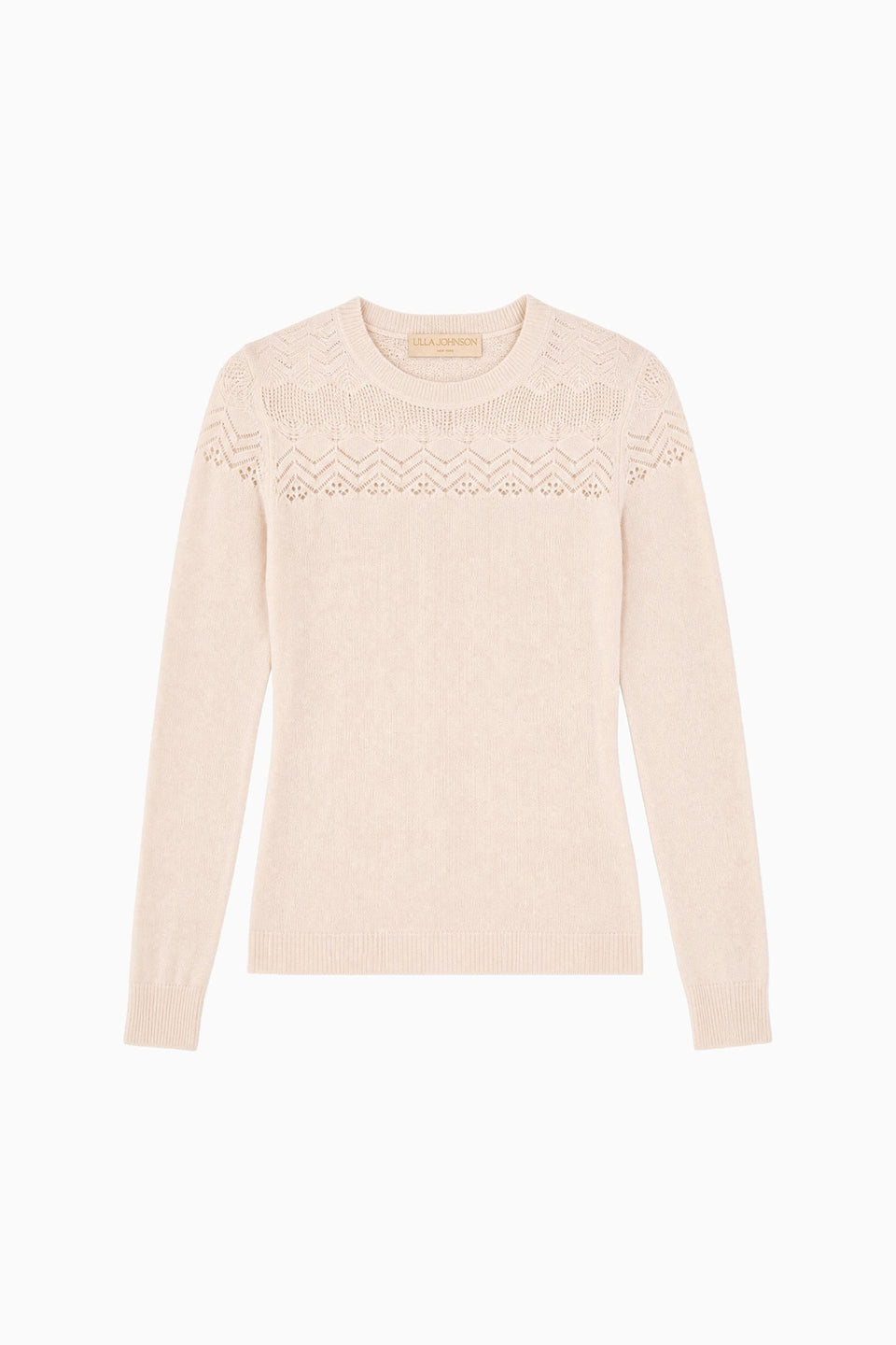 Emelie Long Sleeve Cashmere Top - Pearl