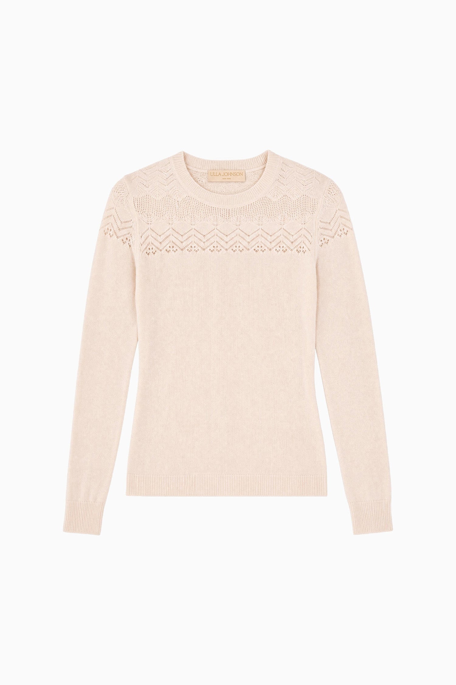Ulla Johnson Emelie Long Sleeve Cashmere Top - Pearl