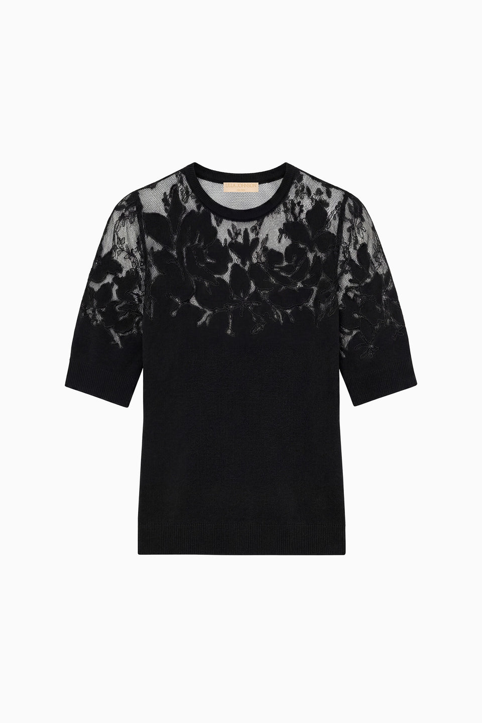 Ella Short Sleeve Lace Top - Noir