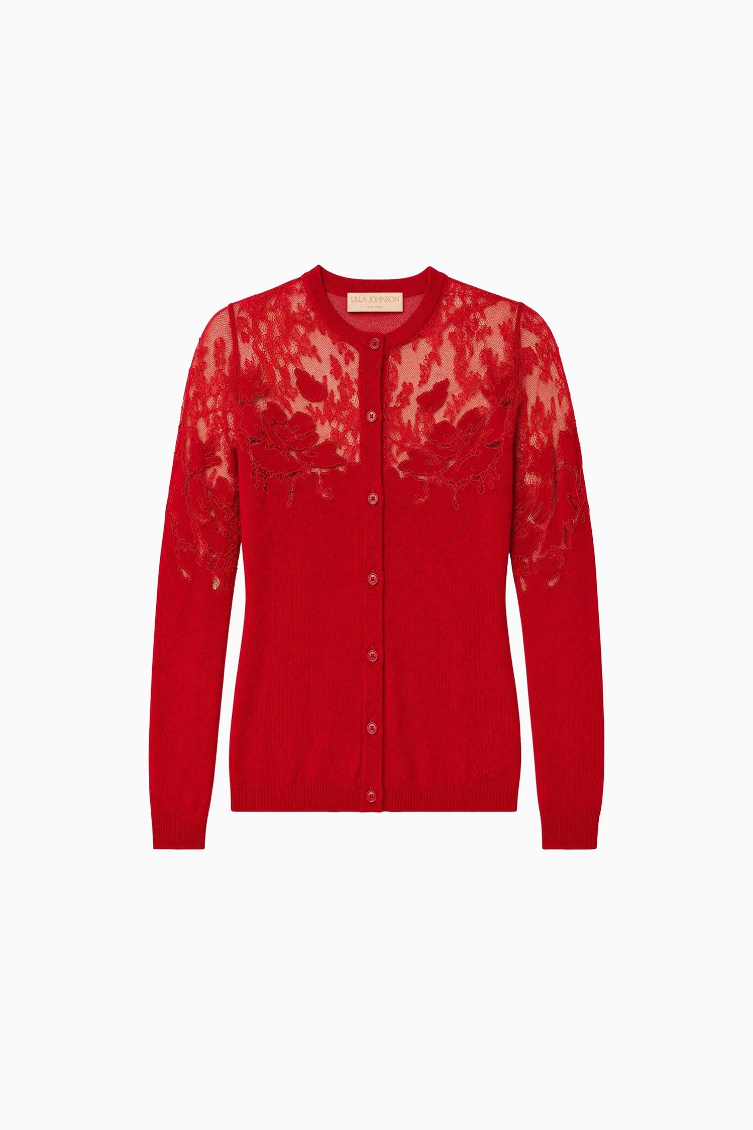 Ulla Johnson Talia Lace Cardigan - Cerise