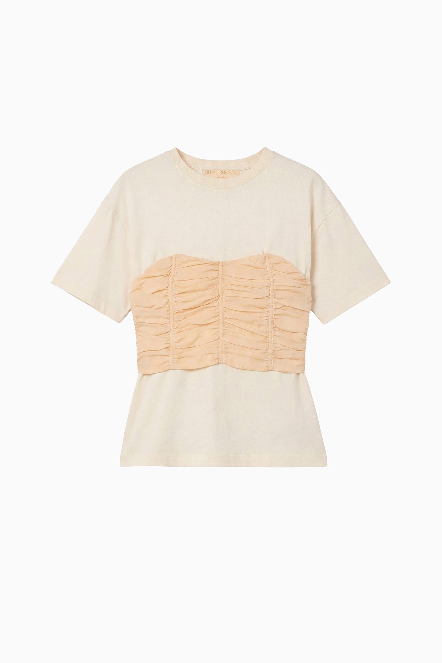 Mila Short Sleeve Cotton Top - Pearl