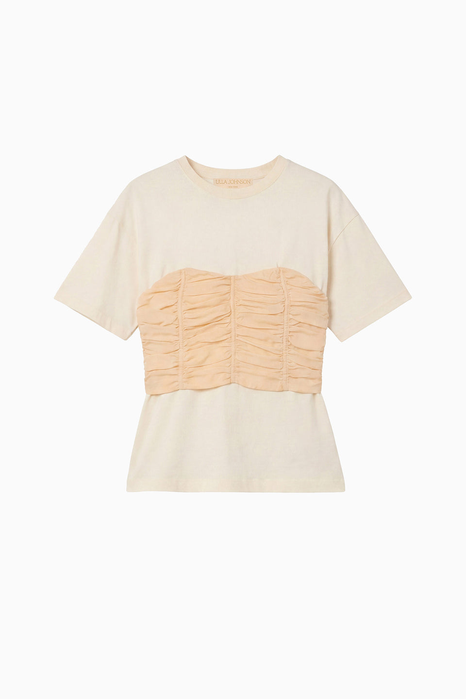 Mila Short Sleeve Cotton Top - Pearl