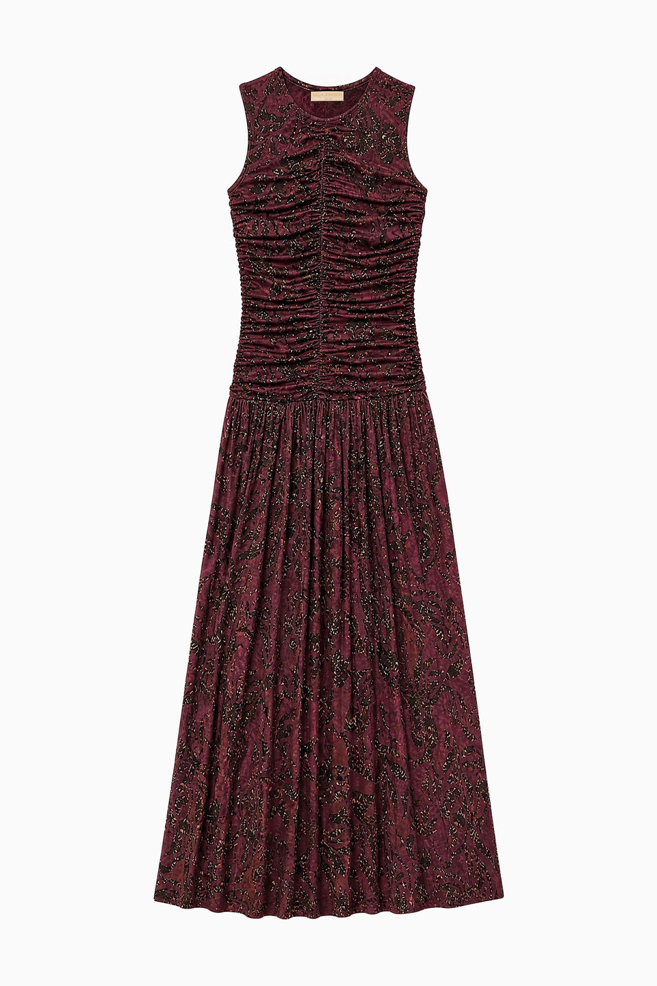 Elora Sleeveless Jersey Dress - Claret Floral