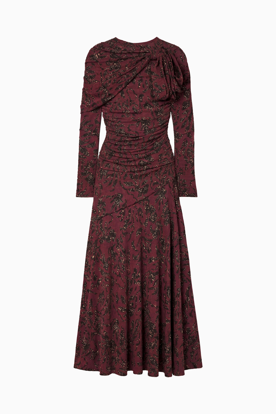 Neema Draped Jersey Top - Claret Floral