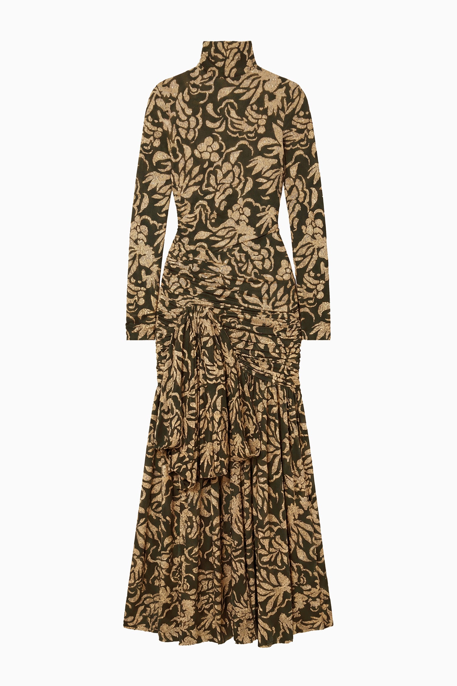 Ulla Johnson Katy Draped Jersey Dress - Khaki Floral