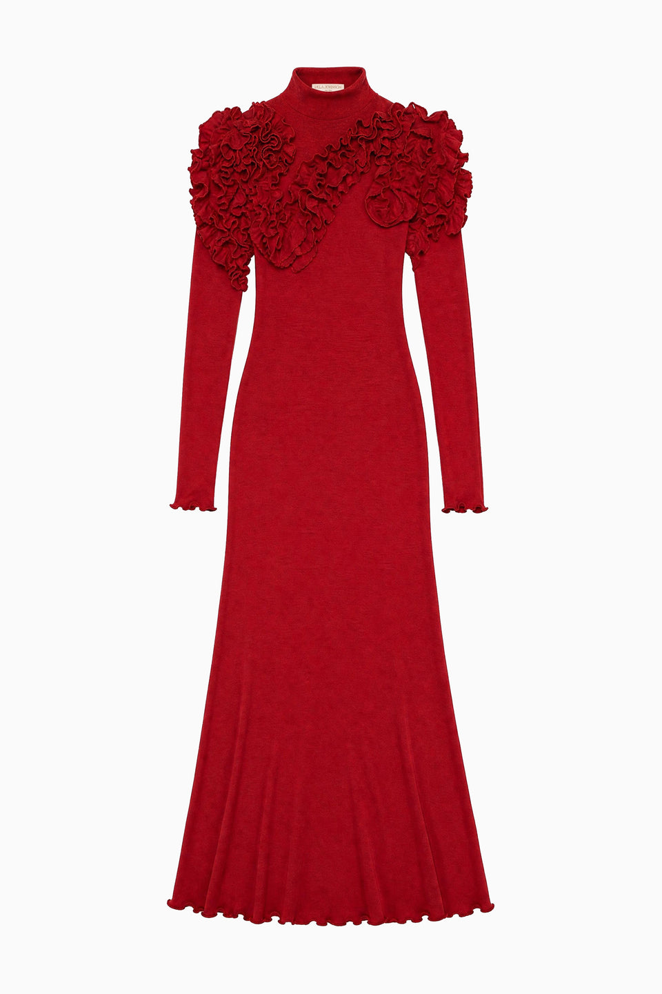 Solene Long Sleeve Jersey Dress - Claret