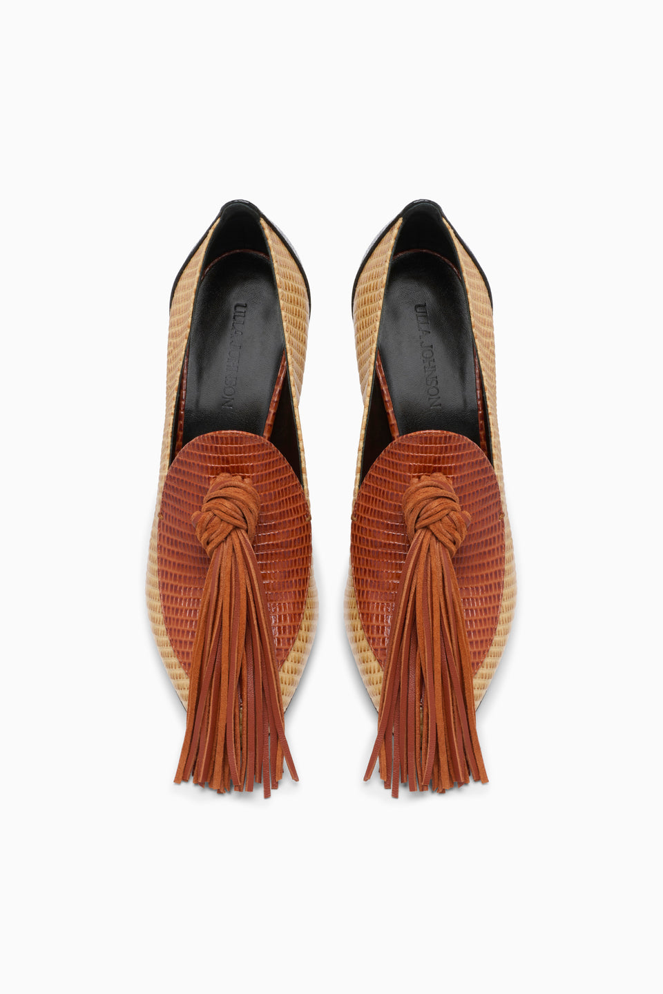 Agata Tassel Pump - Bisque