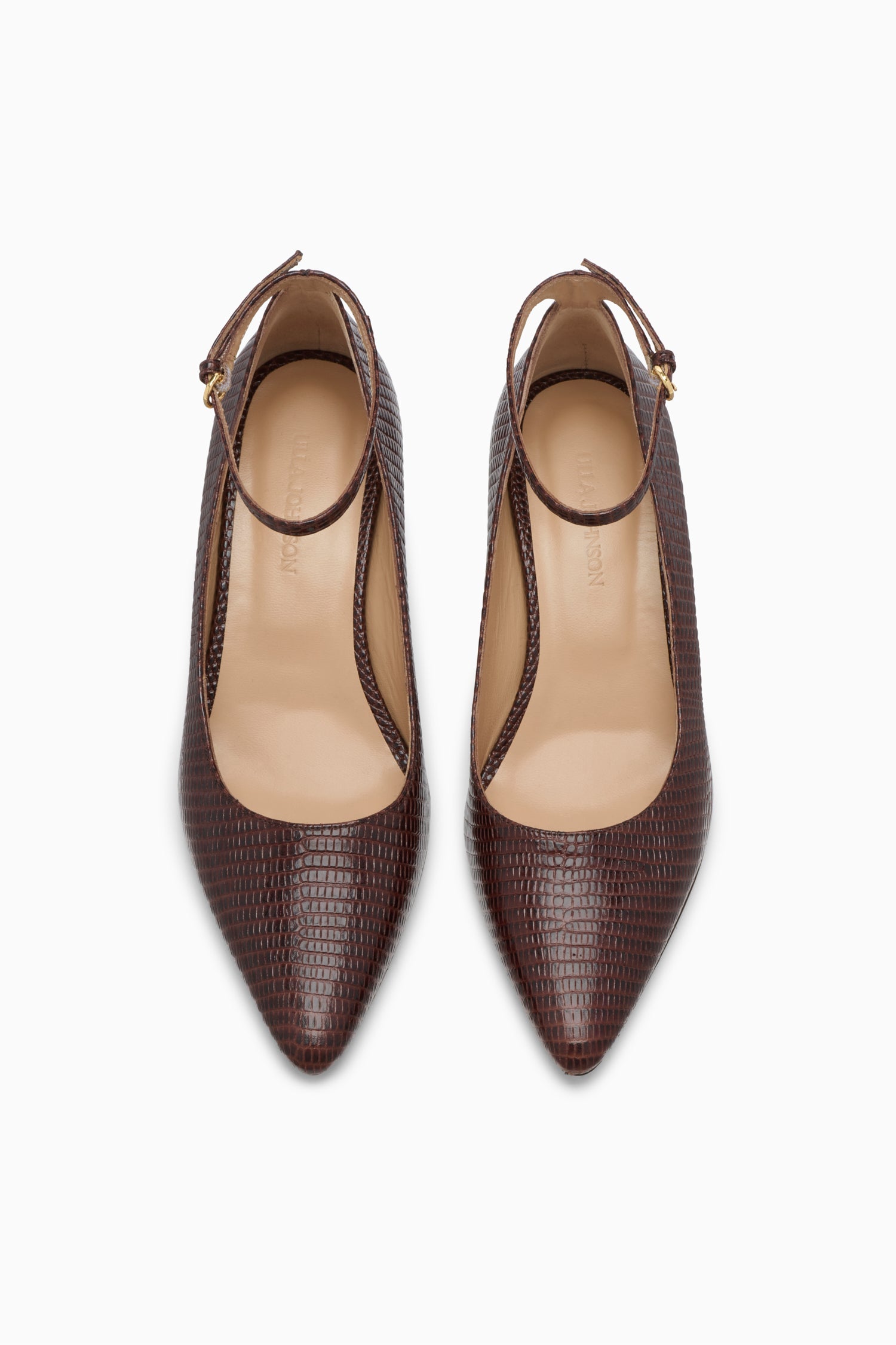 Studded Wedge Pump - Mahogany