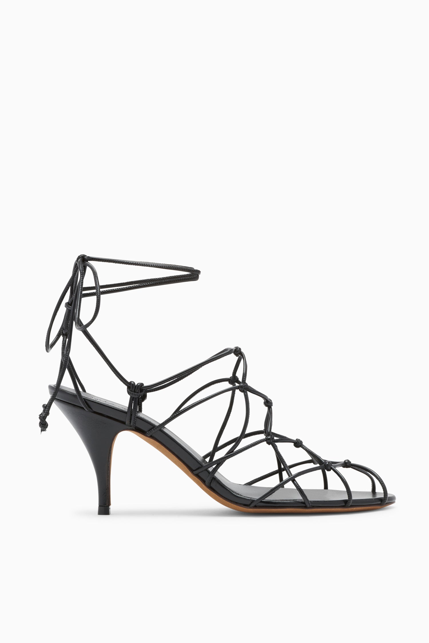 Colette Pump - Noir Black Italian Vegan Leather Open-Toe Heel