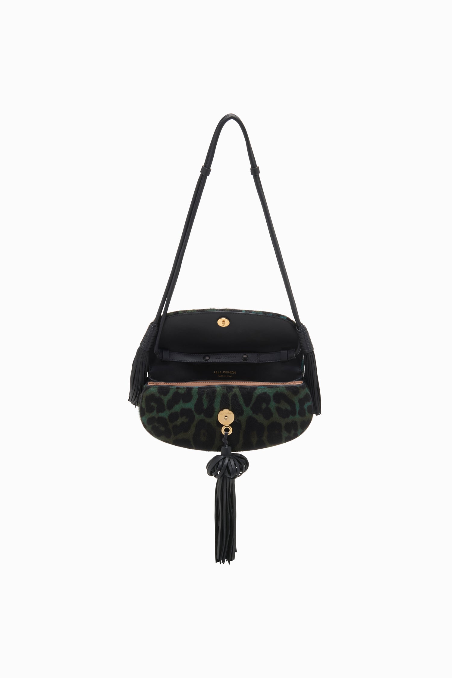 Paloma Flap Tassel Bag - Emerald Leopard