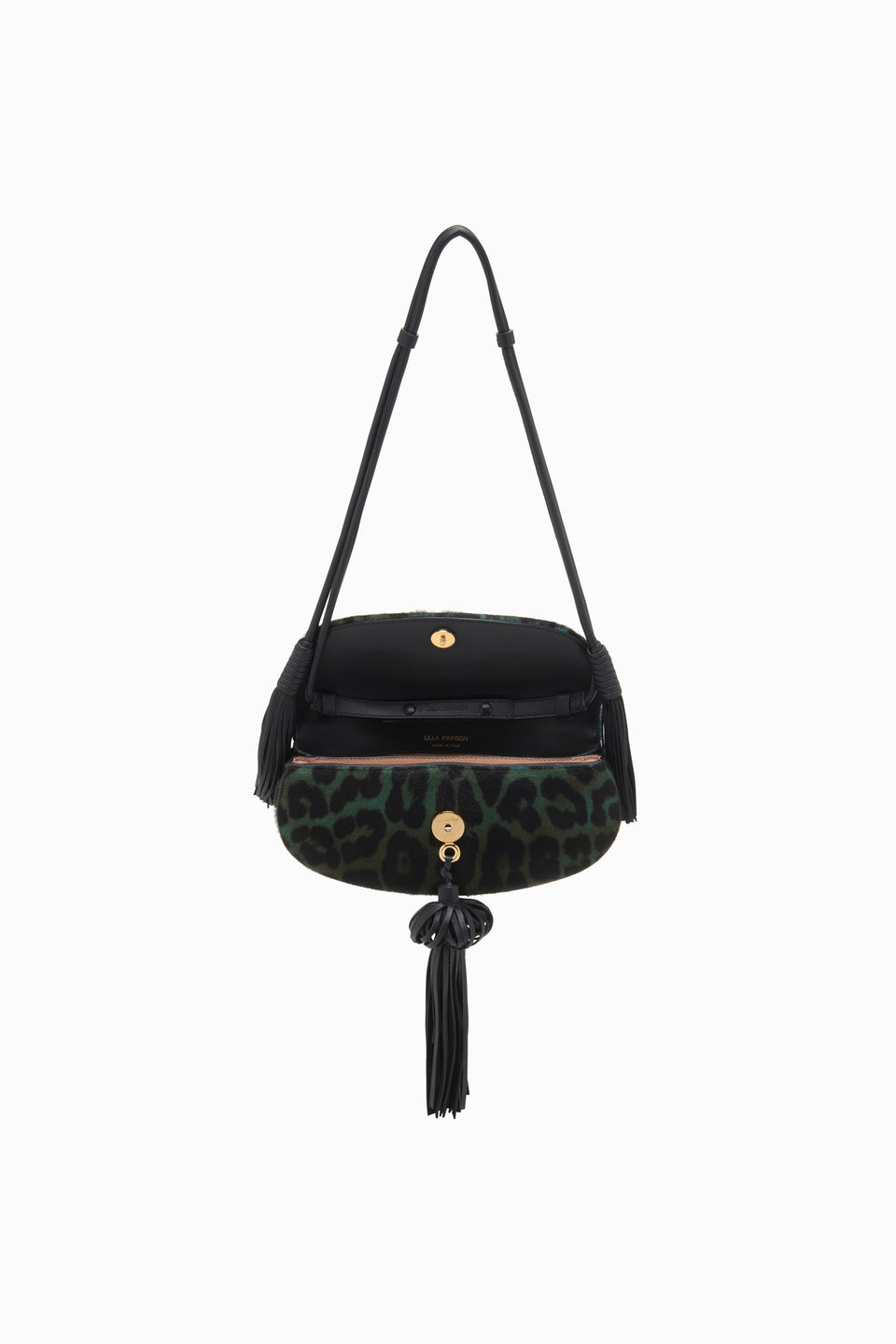 Paloma Flap Tassel Bag - Emerald Leopard