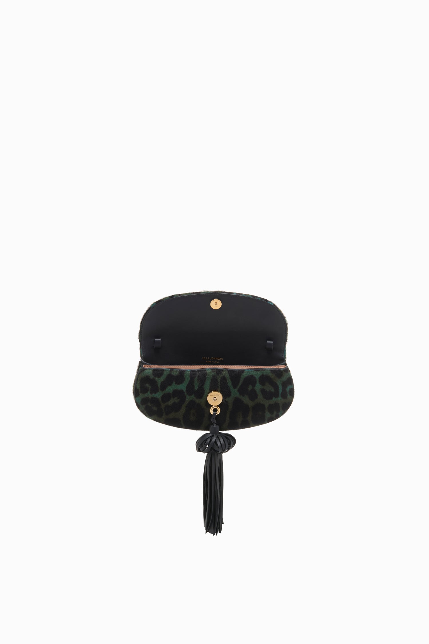 Paloma Flap Tassel Bag - Emerald Leopard