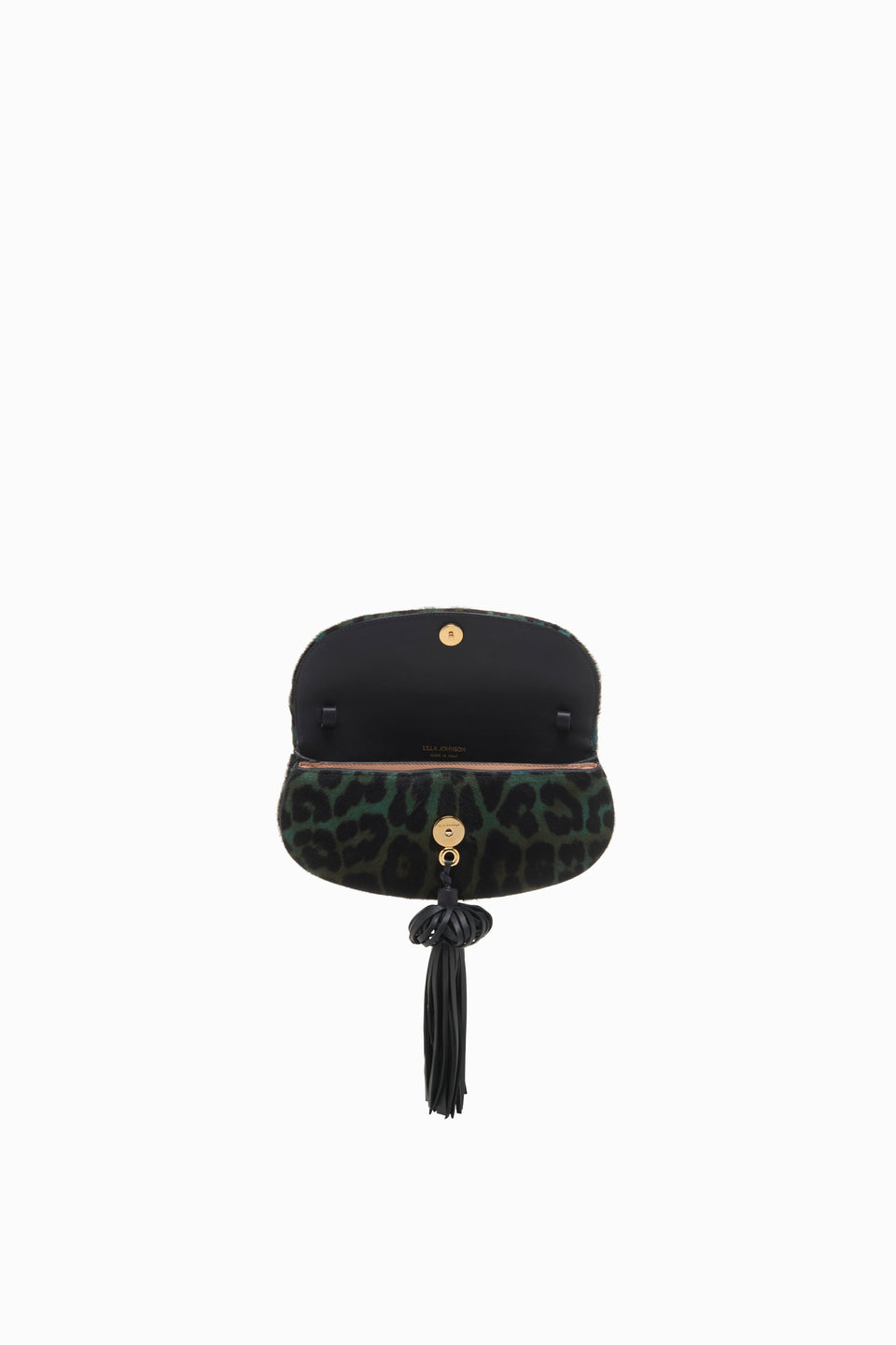 Paloma Flap Tassel Bag - Emerald Leopard