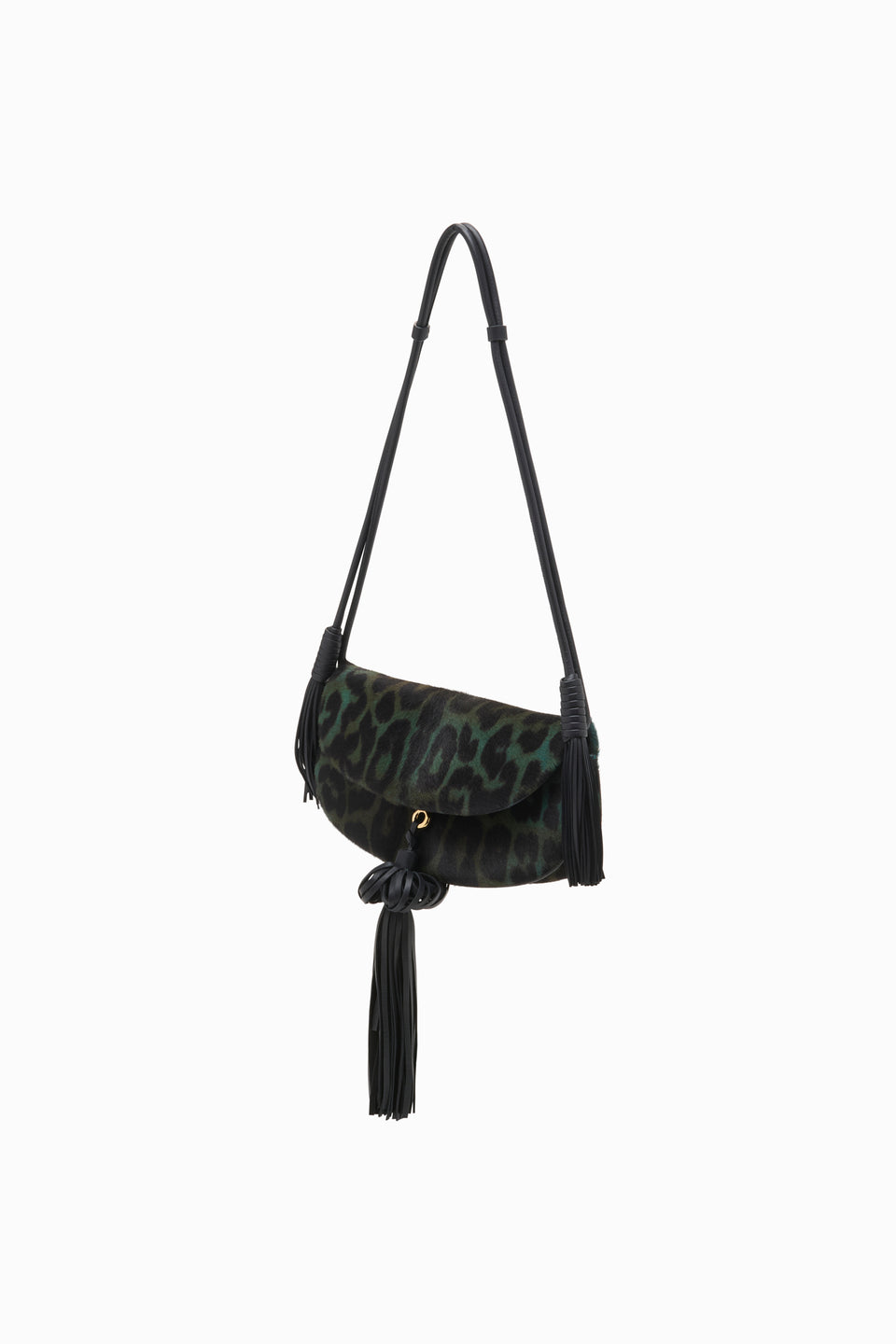 Paloma Flap Tassel Bag - Emerald Leopard
