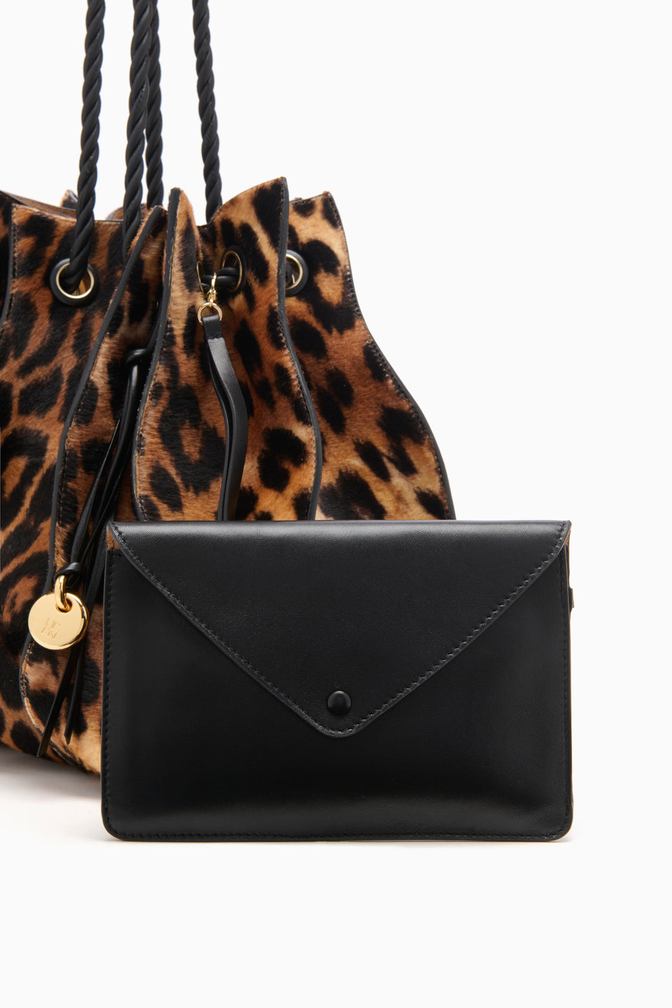 Adria Large Drawstring Tote - Leopard