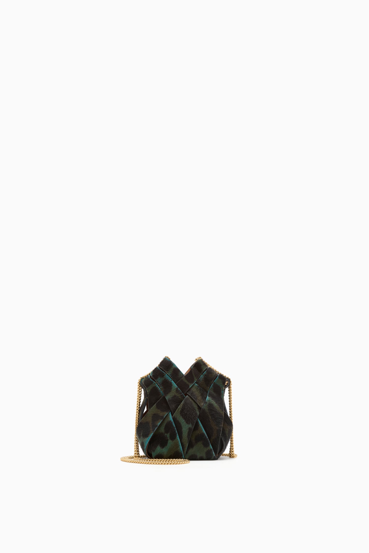 Charlotte Mini Crossbody with Chain - Emerald Leopard