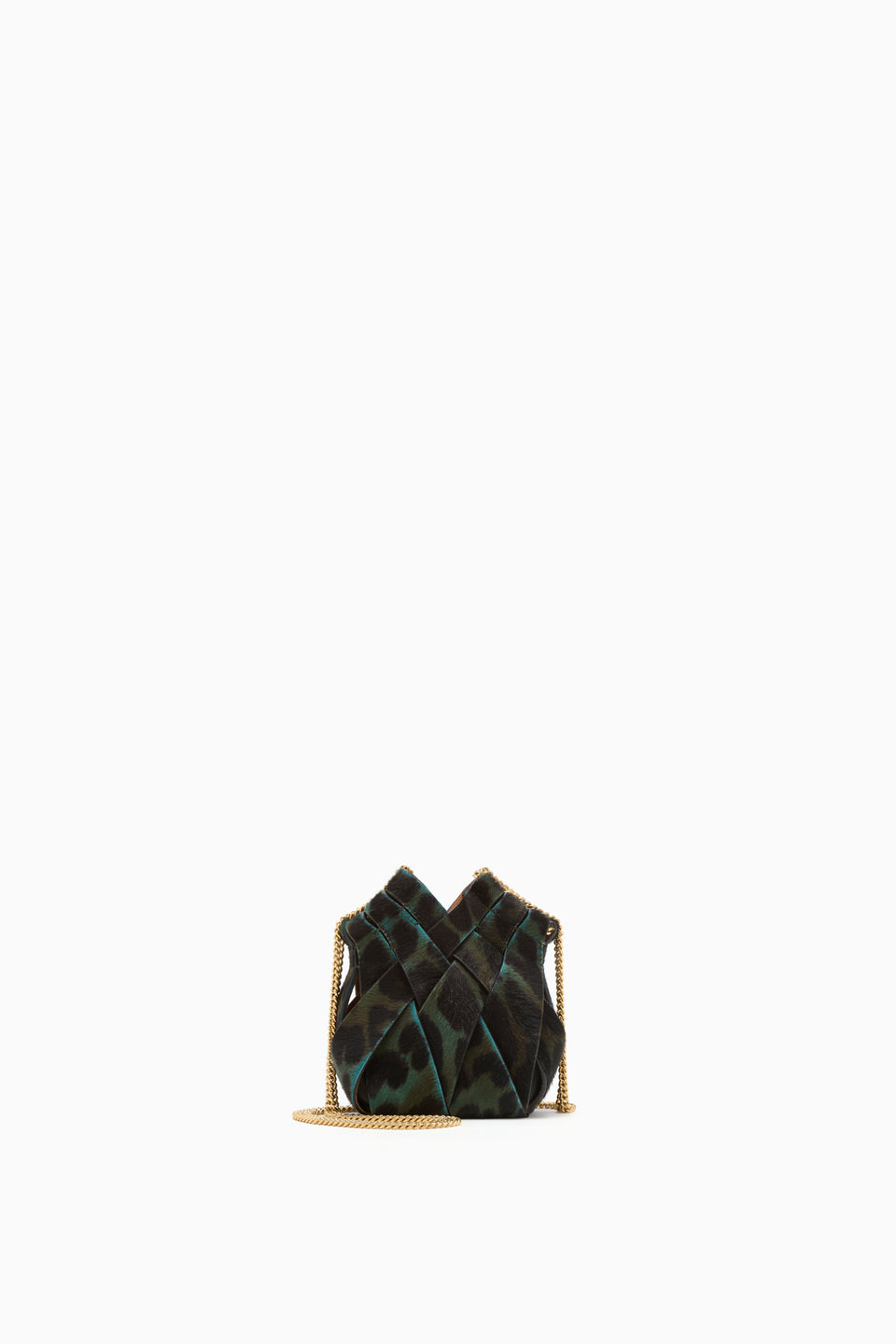 Charlotte Mini Crossbody with Chain - Emerald Leopard