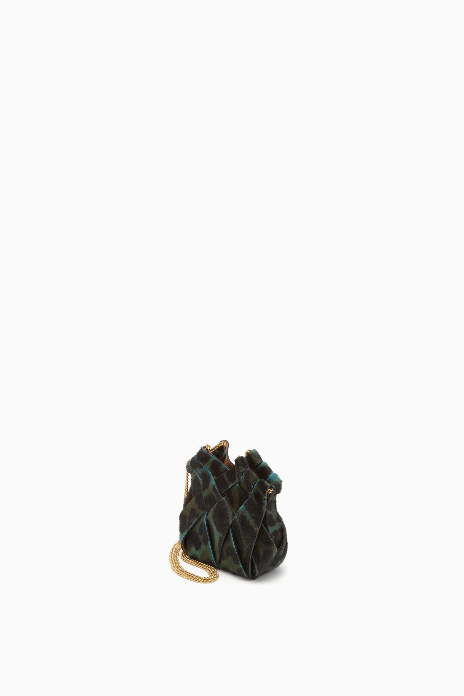 Ulla Johnson Charlotte Mini Crossbody with Chain - Emerald Leopard