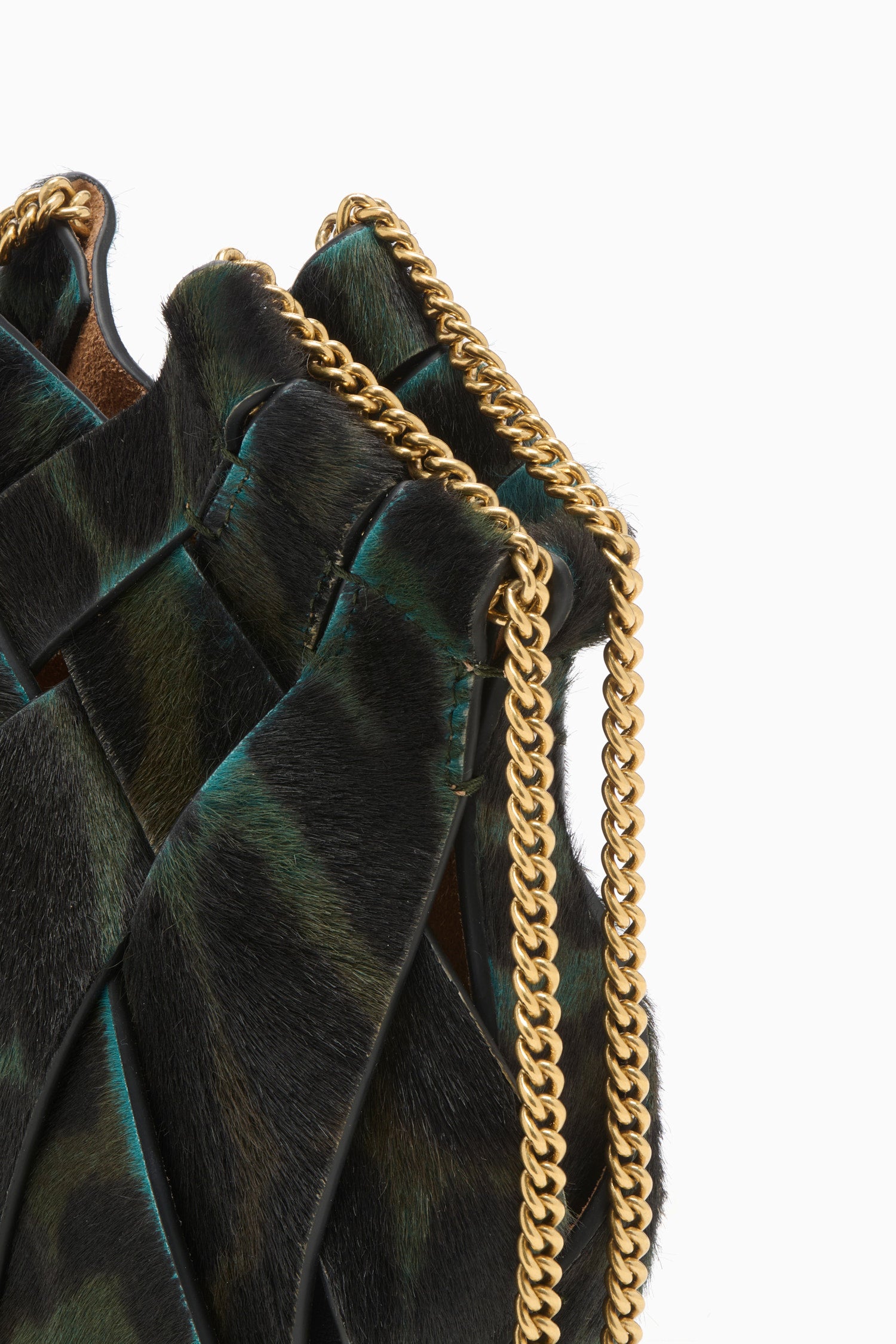 Ulla Johnson Charlotte Mini Crossbody with Chain - Emerald Leopard