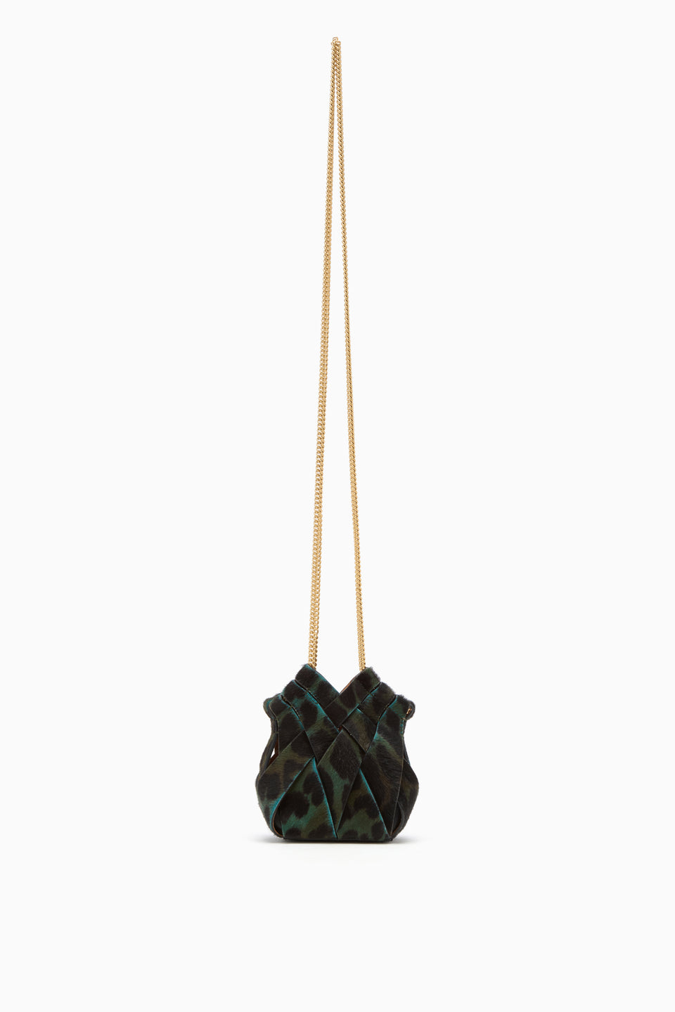 Charlotte Mini Crossbody with Chain - Emerald Leopard