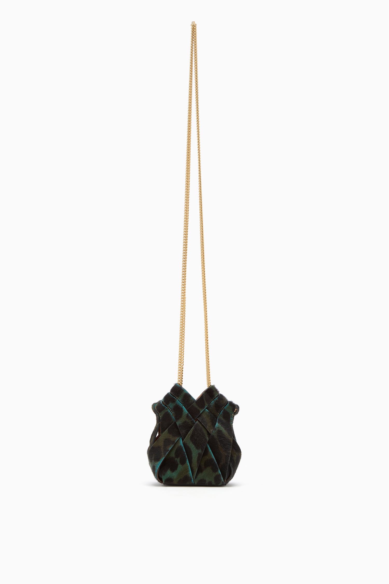 Ulla Johnson Charlotte Mini Crossbody with Chain - Emerald Leopard