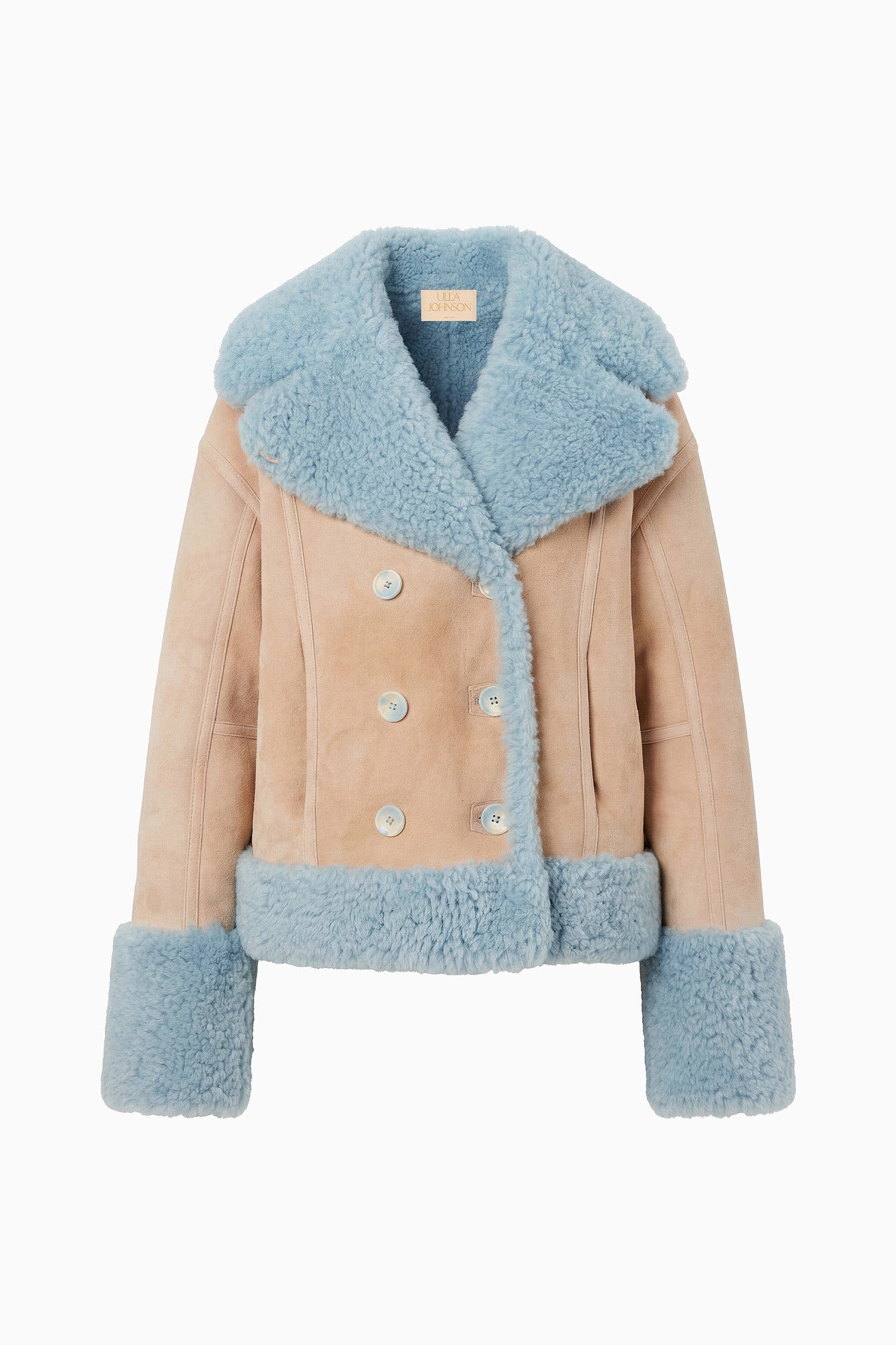 Nisha Reversible Shearling Coat - Turquoise
