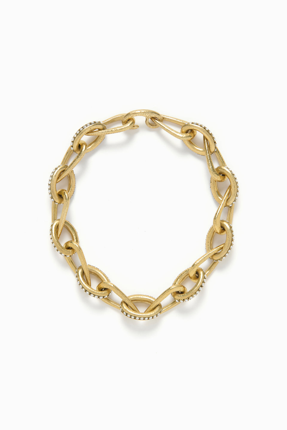 Chunky Teardrop Chain w/Pave - Brass