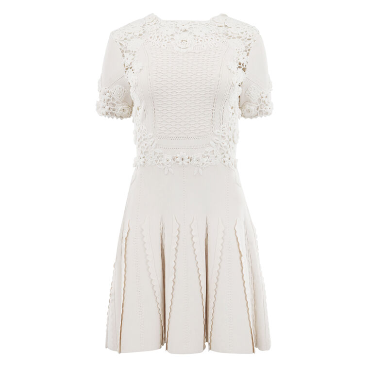 Henrietta Short Sleeve Knit Mini Dress - Pristine